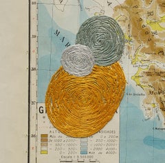 Untitled, Hand Embroidery on paper. From the series "Cartographies"