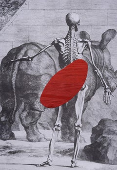Ohne Titel, Handstickerei auf gedrucktem Tuch aus der Serie Anatomie