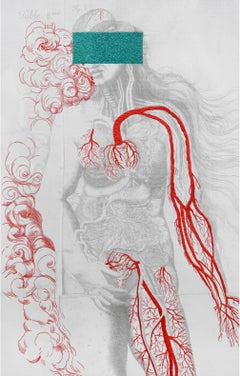Venus, Hand Embroidery on printed cloth "From the series Anatomías"