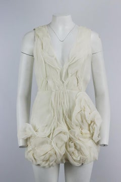 Ana Sekularac Ruffled Silk Mini Dress Uk 6