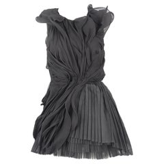 Ana Sekularac Ruffled Silk Mini Dress Uk 8