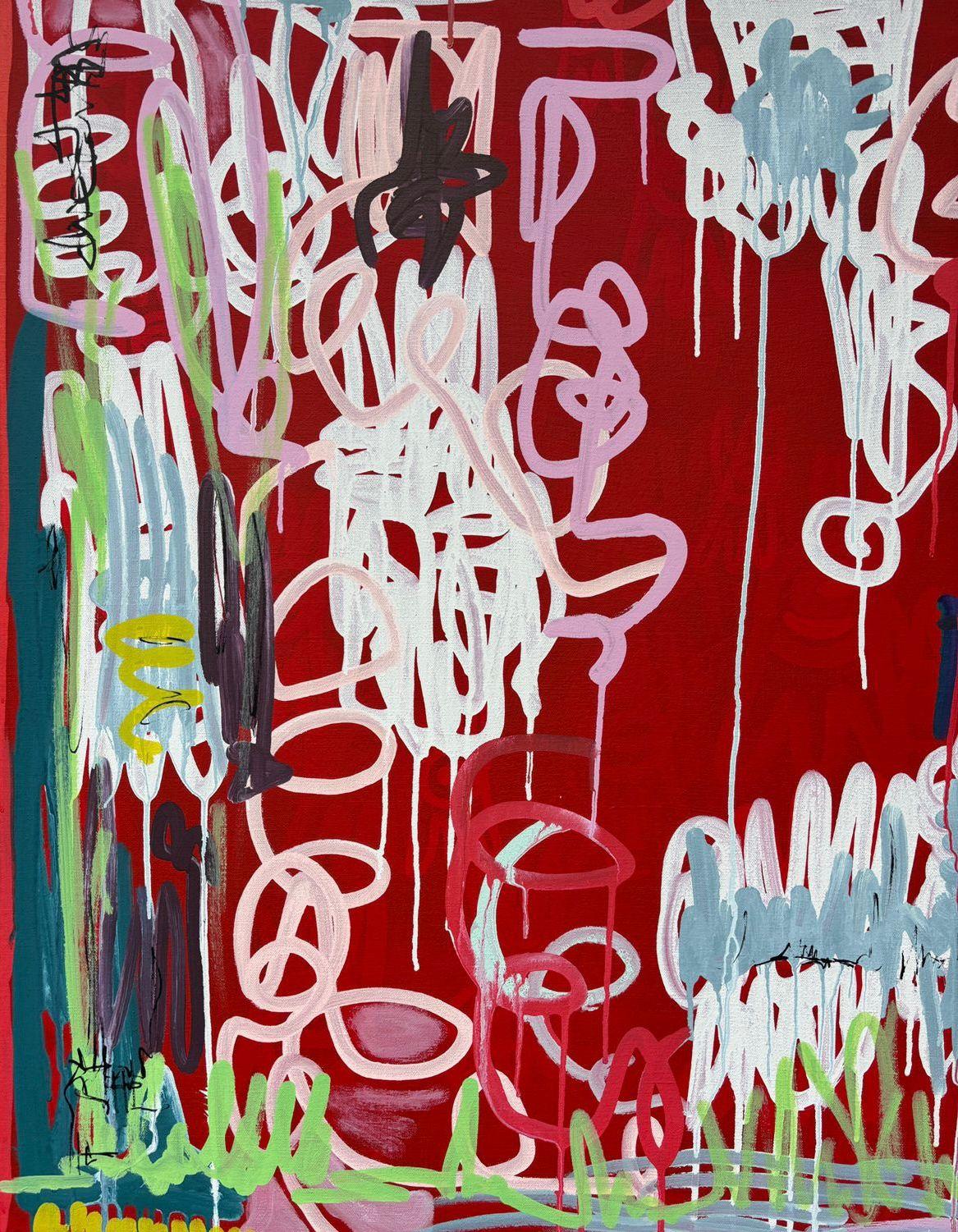Las Flores en Mi Jardín, Contemporary Art, Abstract Painting, 21st Century For Sale 1