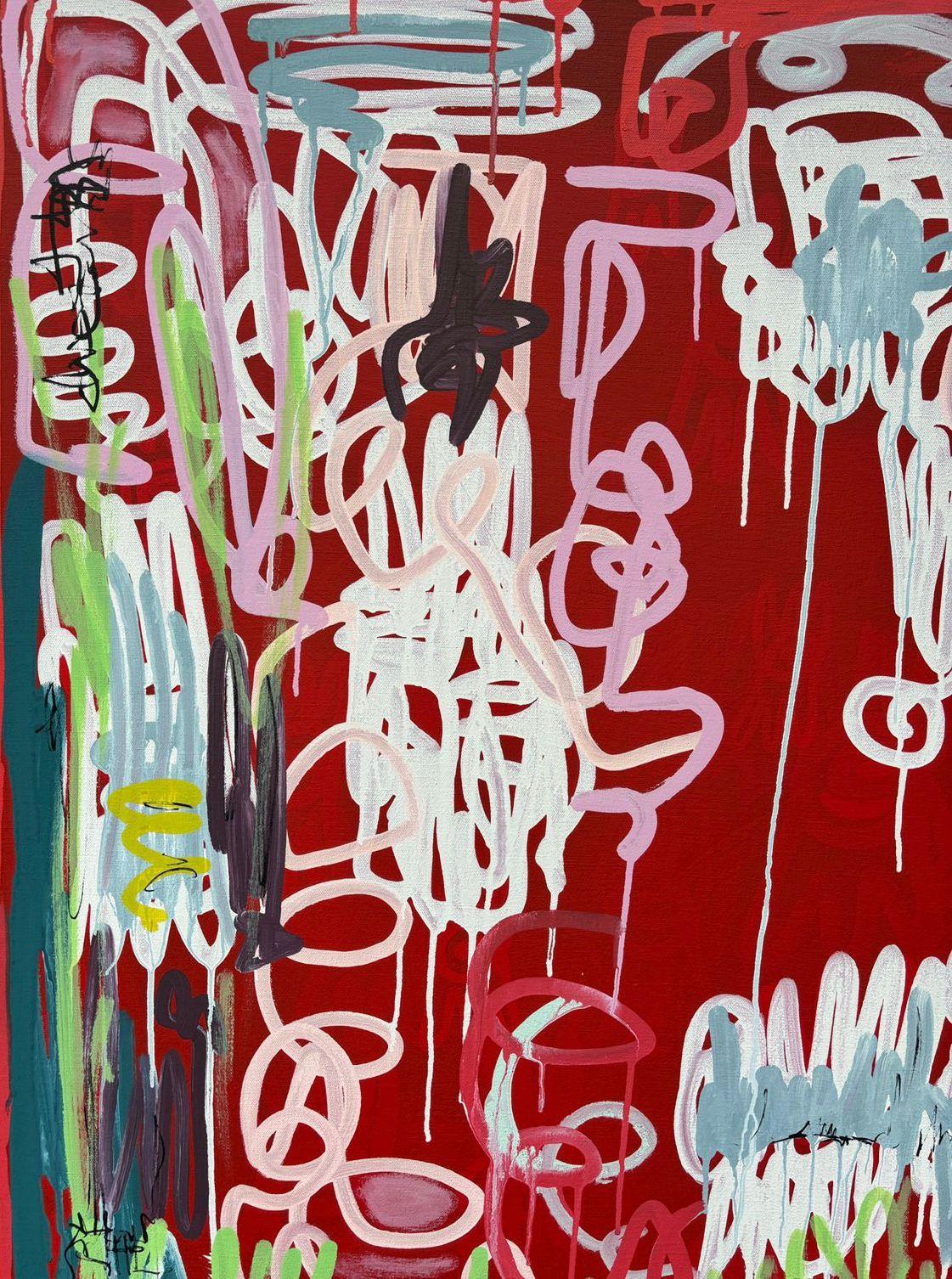 Las Flores en Mi Jardín, Contemporary Art, Abstract Painting, 21st Century For Sale 2