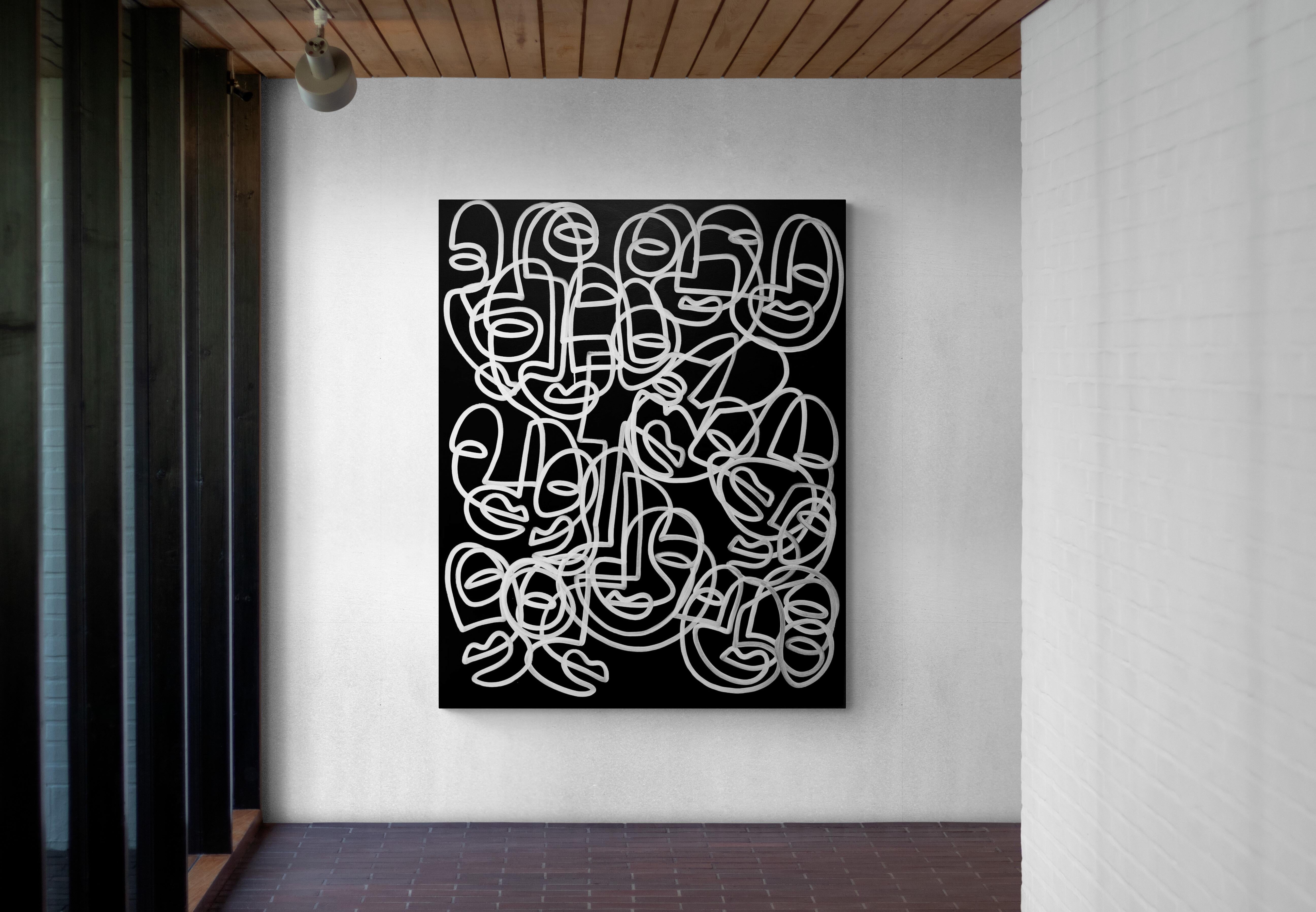 Esploratori notturni, Arte contemporanea, Pittura astratta, 21° secolo - Painting di Ana Valdes