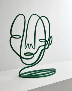 Green Face, Contemporary Art, Abstract Sculpture, 21st Century
