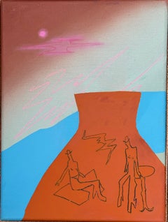 Surreal Mythic Figurative Landscape Acrylic on Canvas Contemporary Painting
