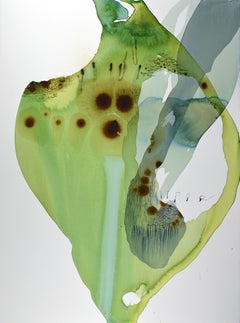 Ana Zanic ""Viridis (W-2020-8-19)" -- Abstraktes Aquarellgemälde auf Papier