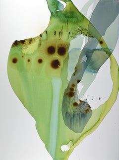 Ana Zanic "Viridis (W-2020-8-19)" -- Abstract Watercolor Painting on Paper