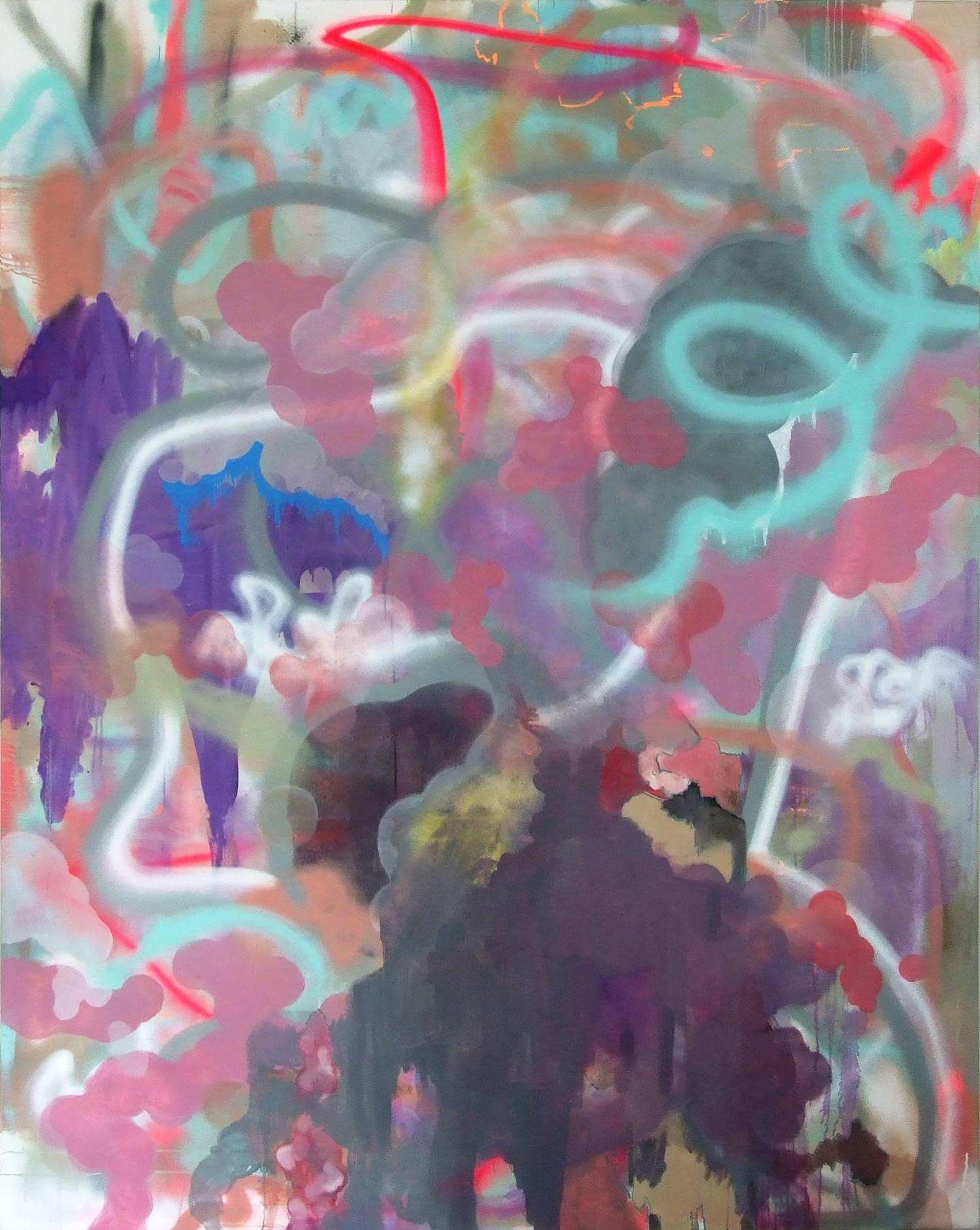 Anabel Leiner Abstract Painting – "Love You More" Zeitgenössische Mixed Media große abstrakte Ölgemälde auf Leinwand
