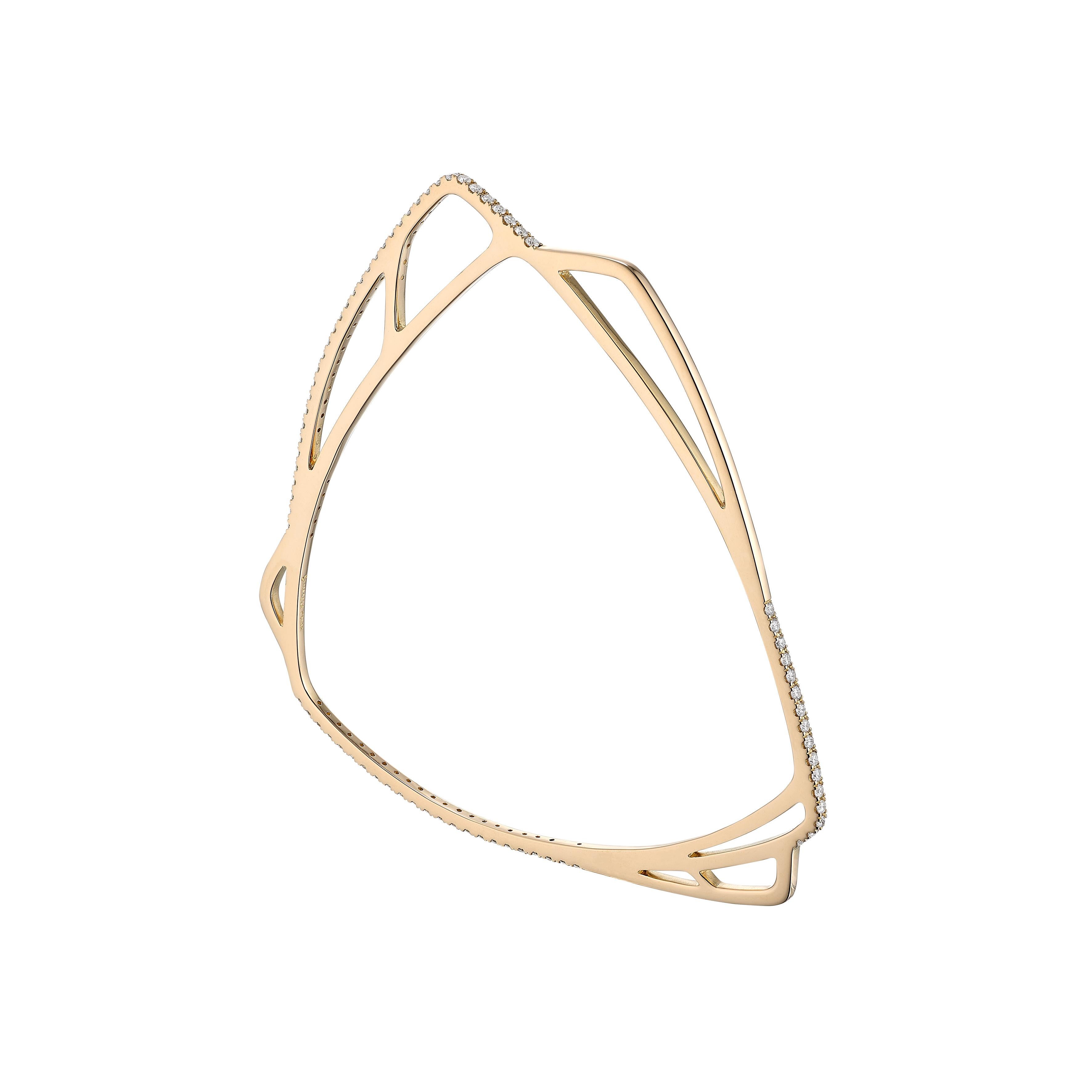 Contemporary Anabela Chan Fine Sustainable Jewellery Gold & Diamond Morpho Bracelet 01 Size S For Sale