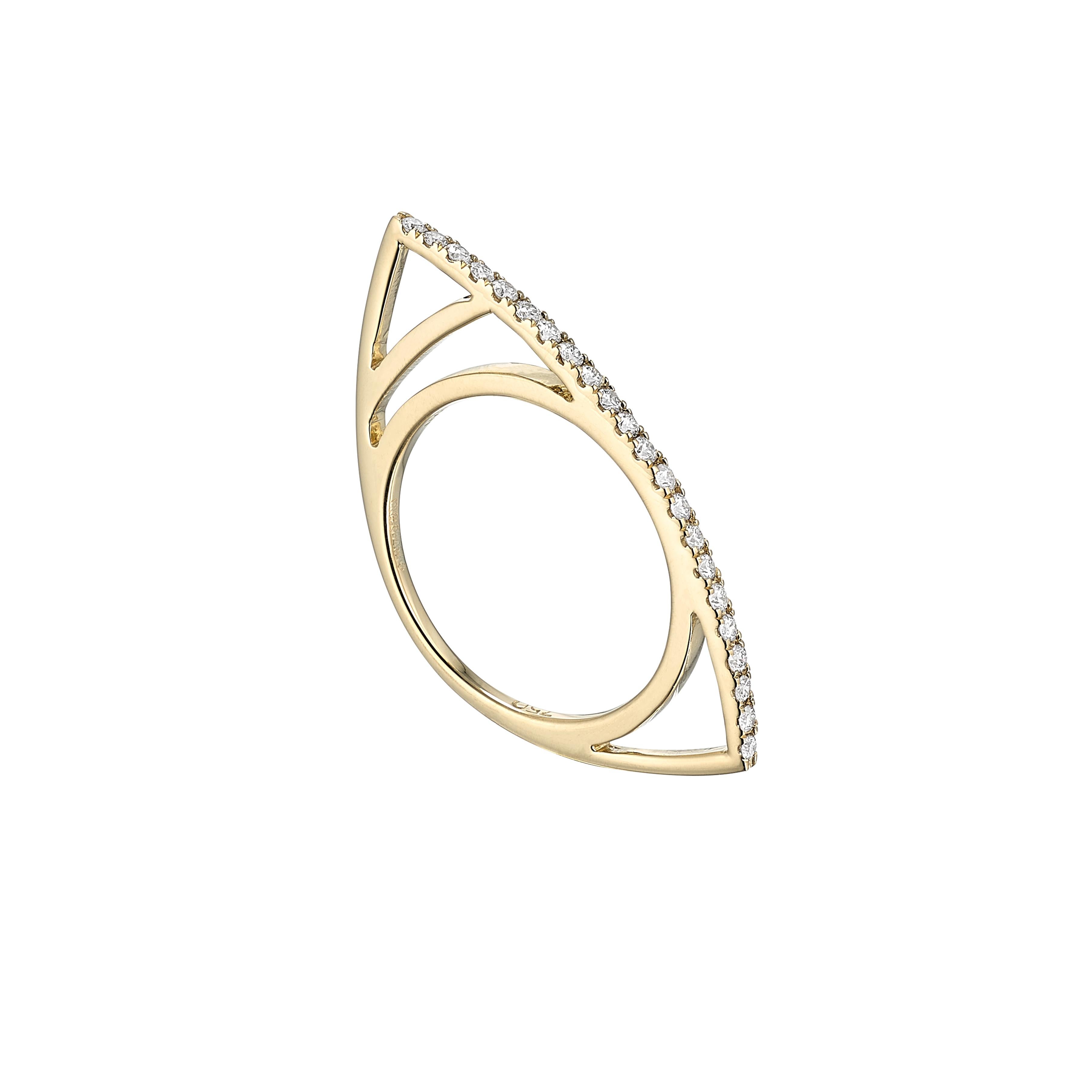 Contemporary Anabela Chan Fine Sustainable Jewelry Gold Diamond Morpho Ring. 04 For Sale