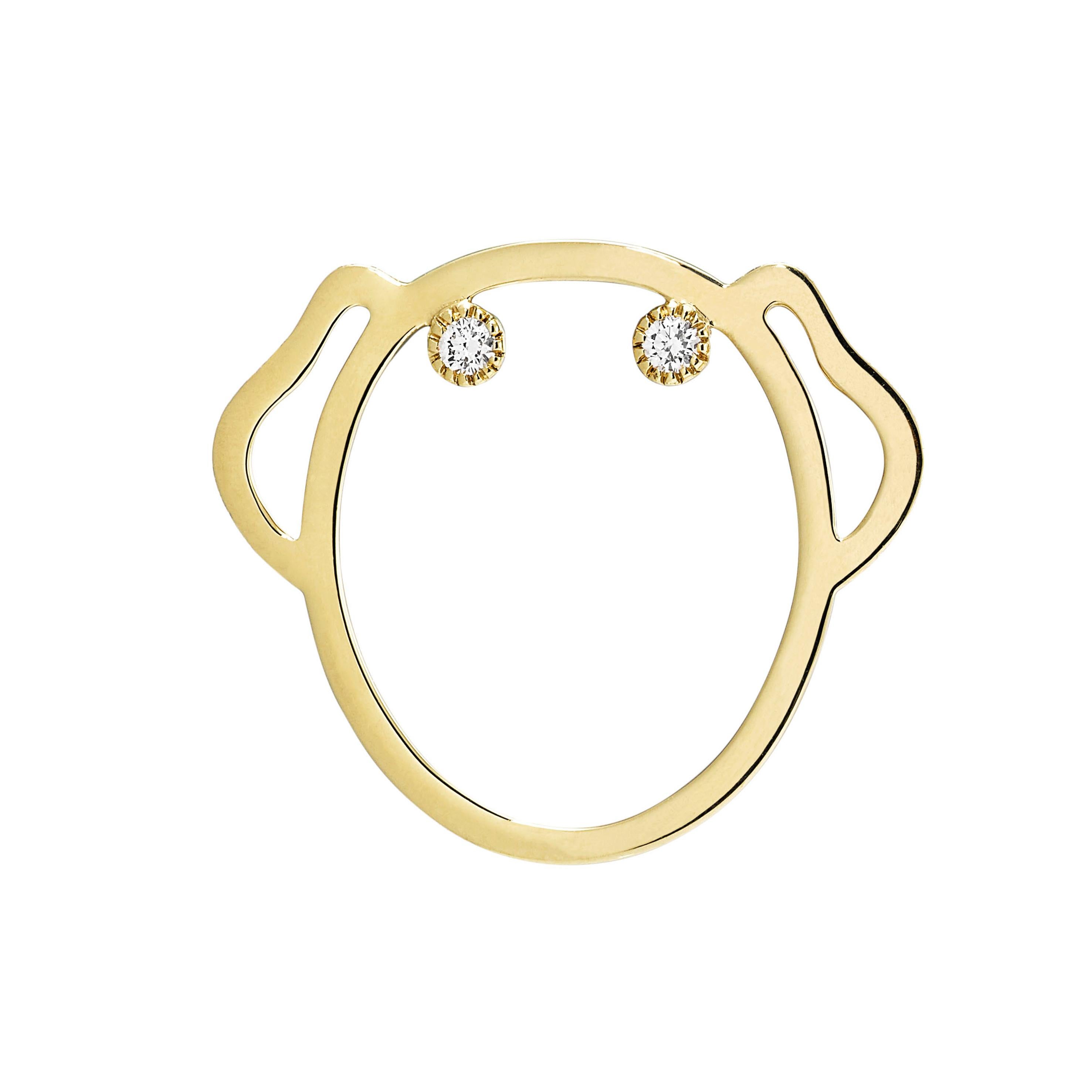 Contemporary Anabela Chan Fine Sustainable Jewelry Gold Diamond Puppy Ring For Sale