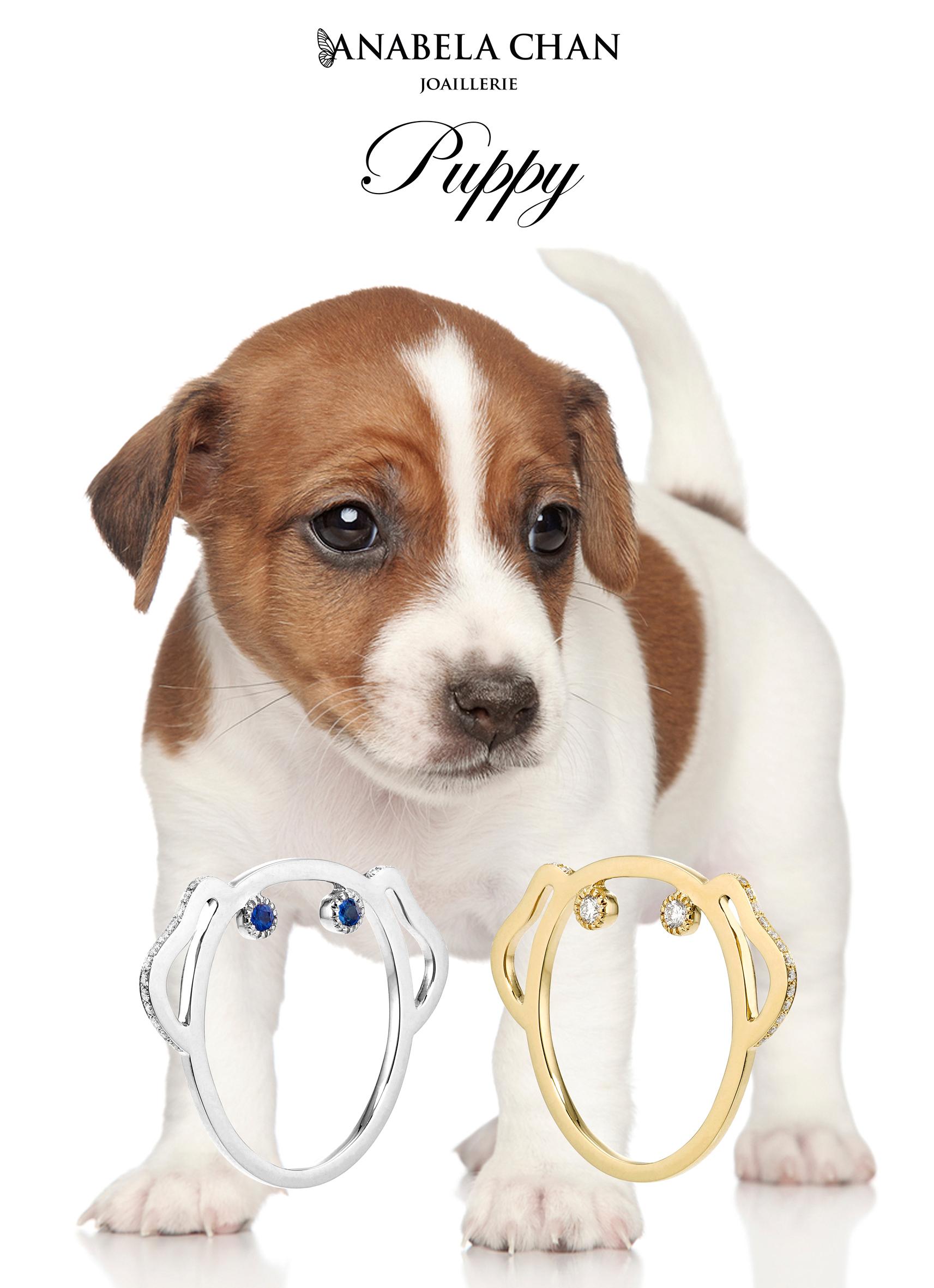 Anabela Chan Fine Sustainable Jewelry Gold Diamond Puppy Ring In New Condition For Sale In London, GB