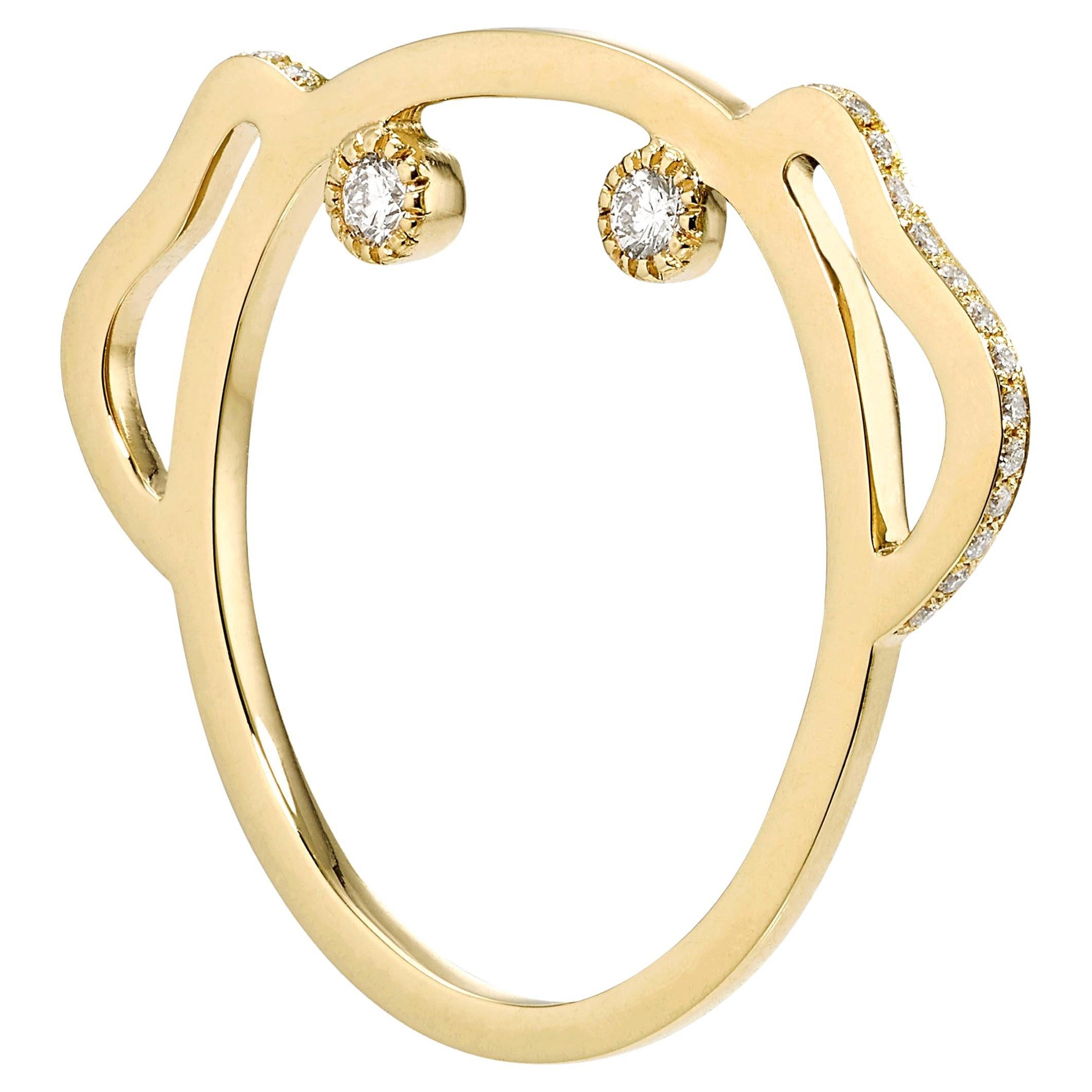 Anabela Chan Fine Sustainable Jewelry Gold Diamond Puppy Ring For Sale