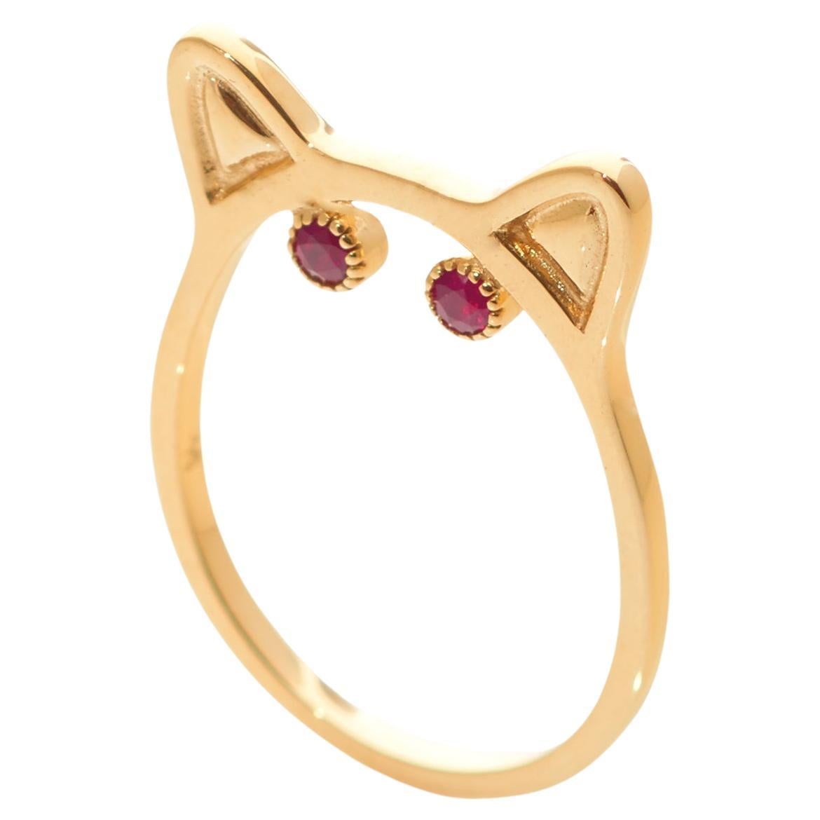 Anabela Chan Fine Sustainable Jewelry Gold KITTY Ruby Ring For Sale