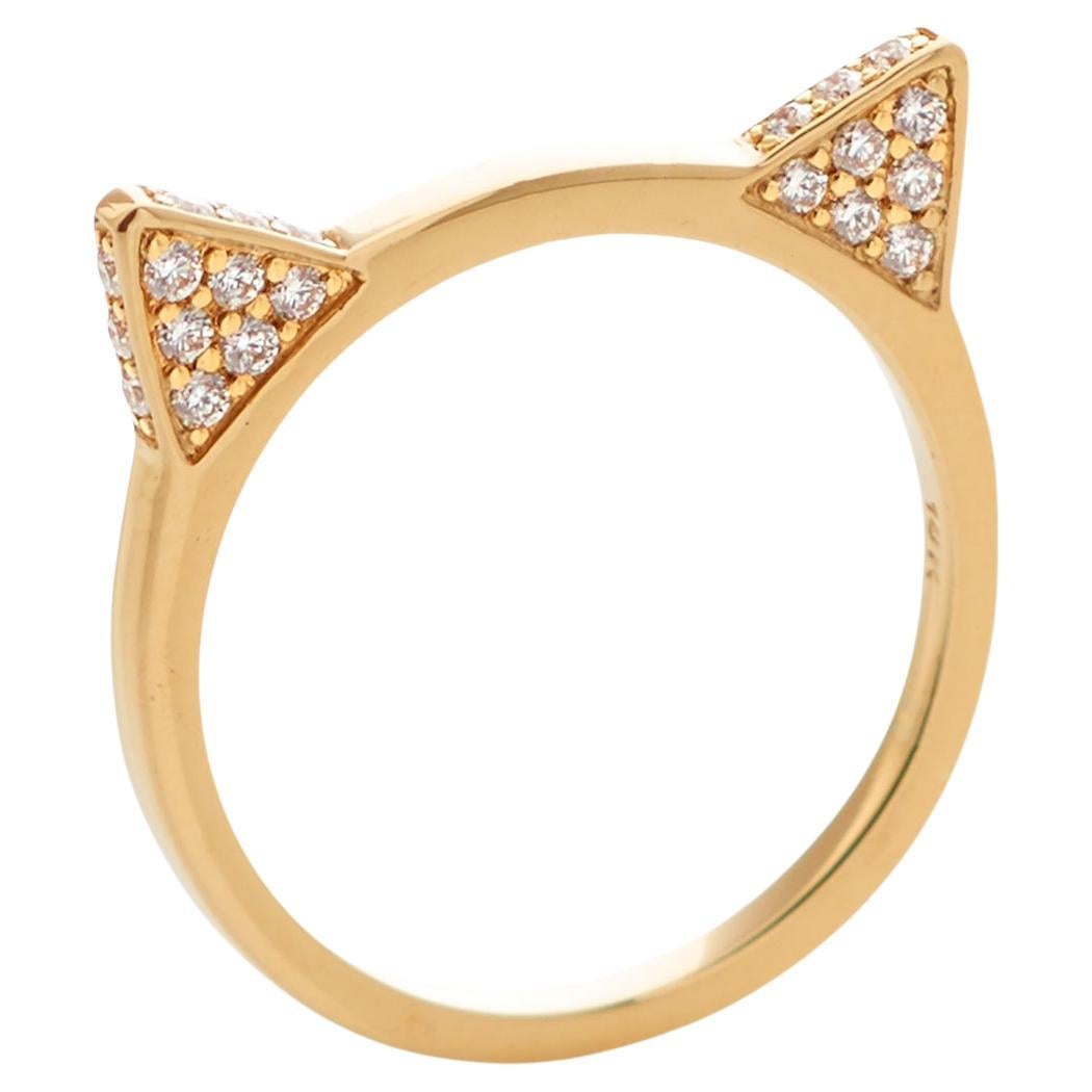 Anabela Chan Fine Sustainable Jewelry Gold Mini KITTY Diamond Ring For Sale