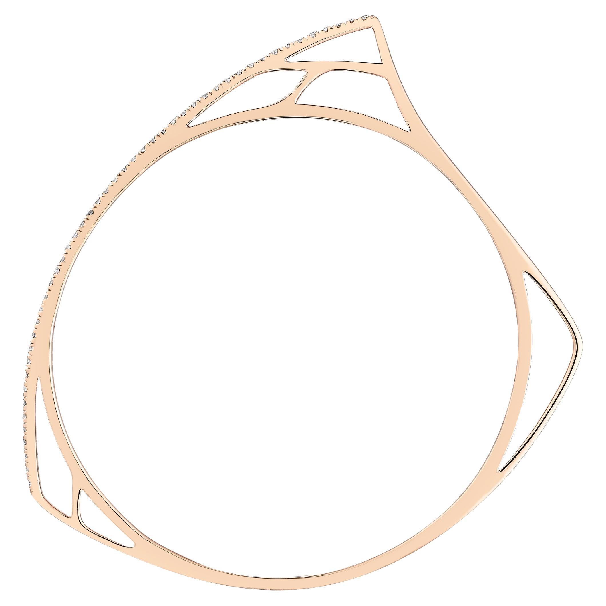 Contemporary Anabela Chan Fine Sustainable Jewelry Rose Gold Diamond Morpho Bracelet 2 Size M For Sale