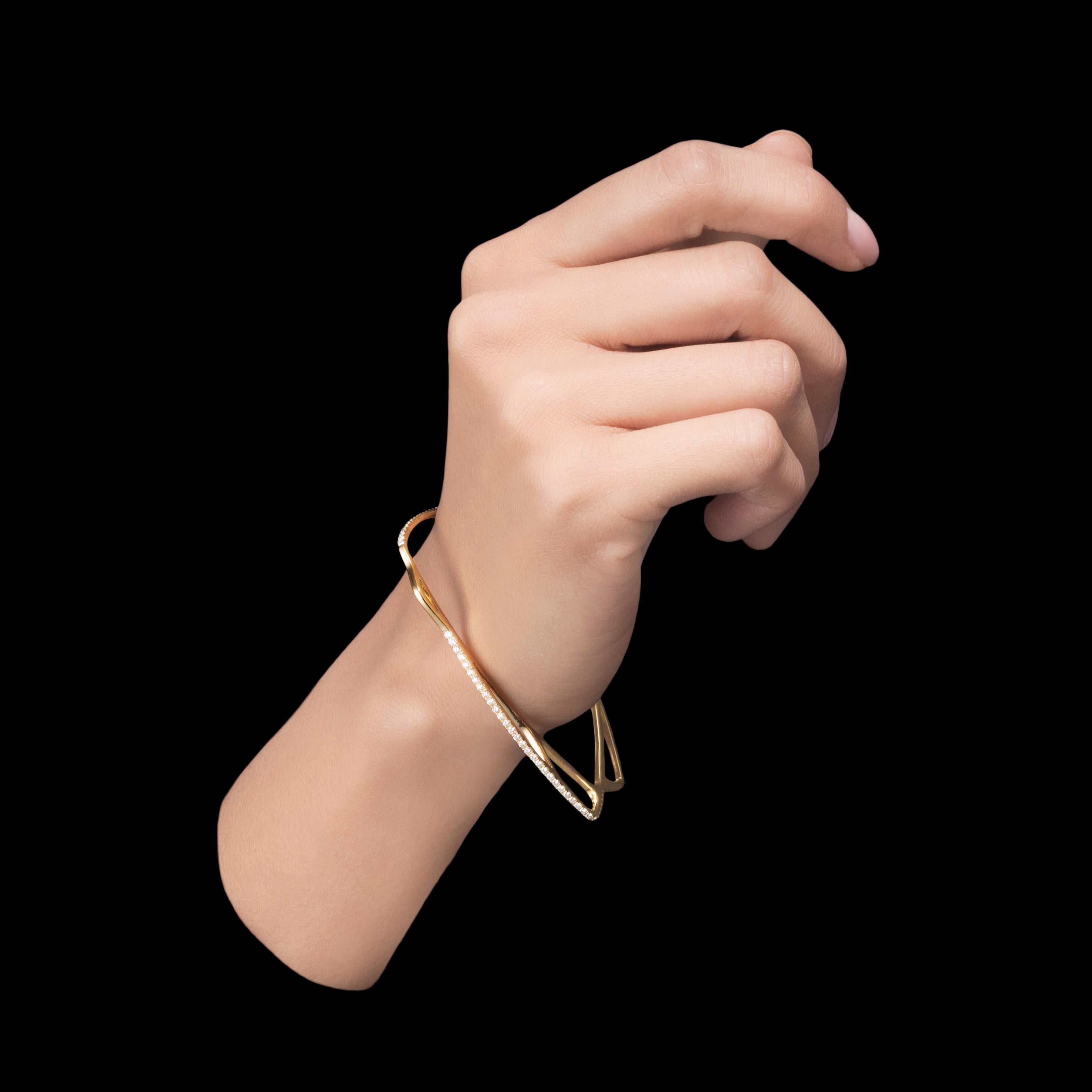 Anabela Chan Fine Sustainable Jewelry Morpho-Armband aus Roségold mit Diamanten 2 Größe S (Rundschliff) im Angebot