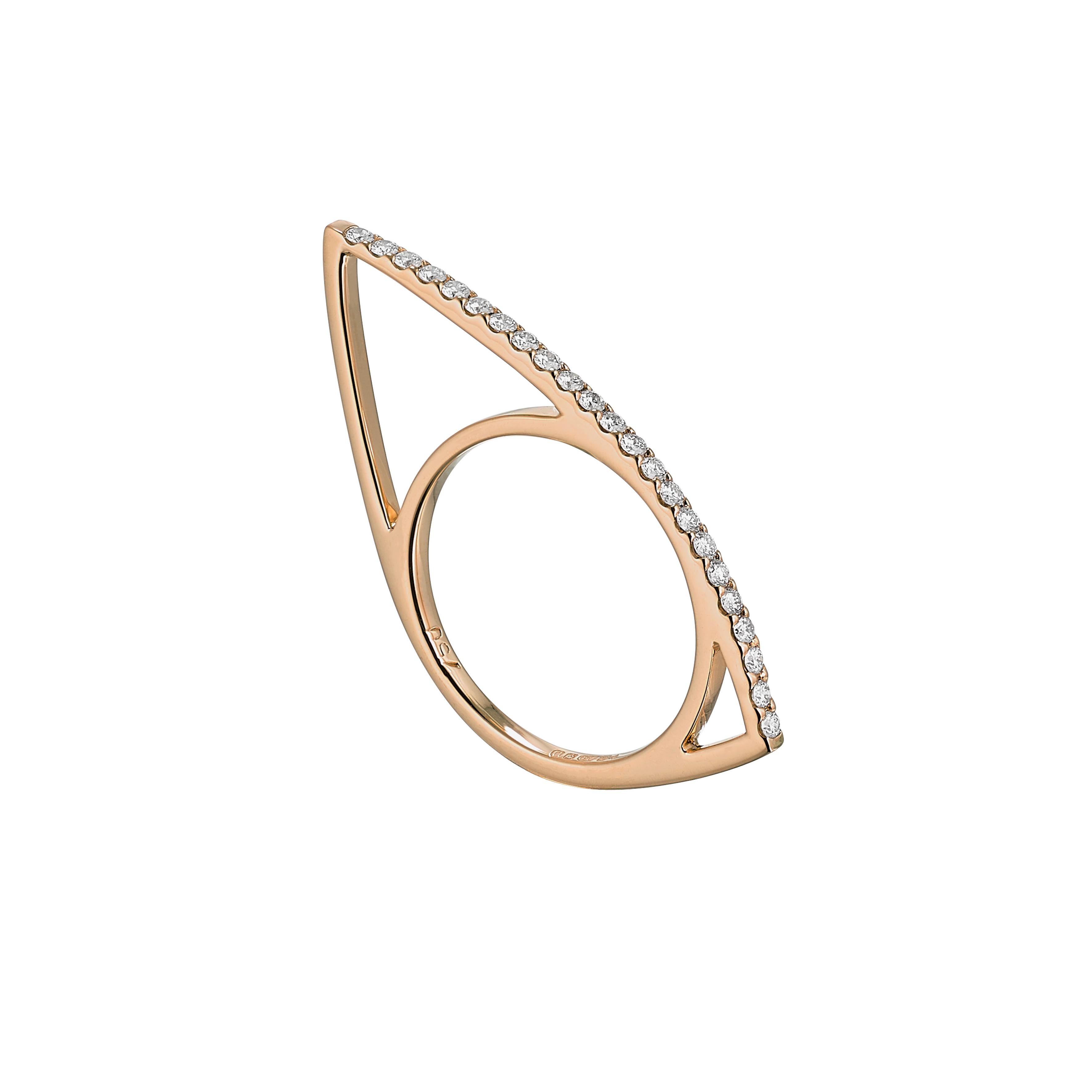 Contemporary Anabela Chan Fine Sustainable Jewelry Rose Gold Diamond Morpho Ring. 01 For Sale