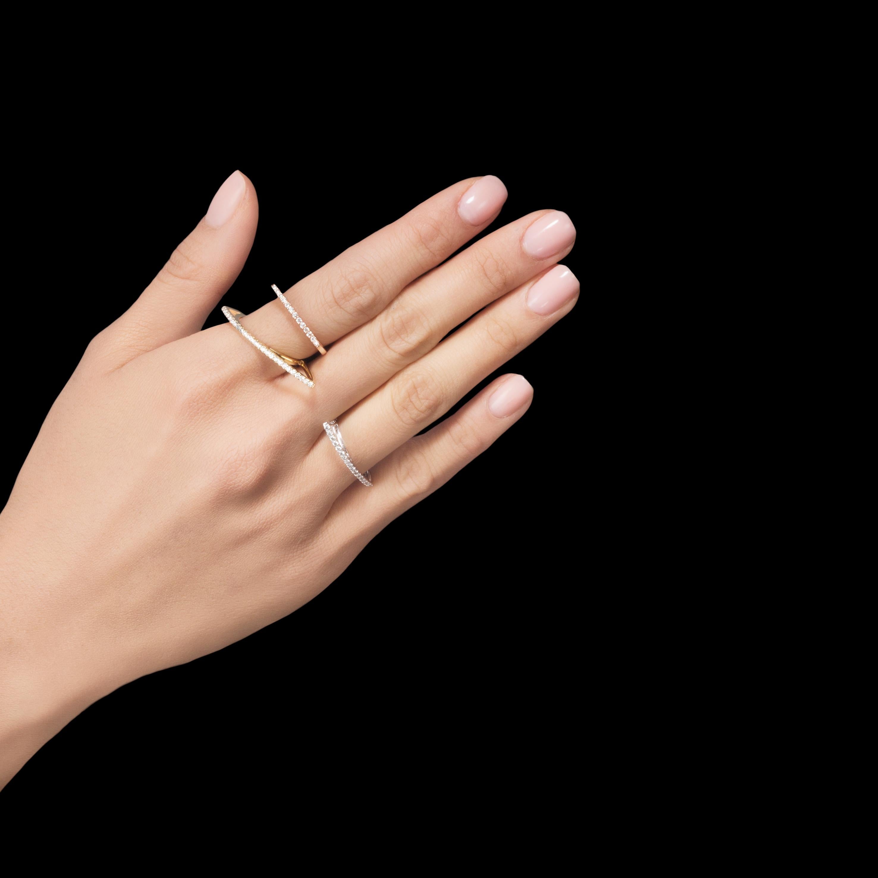 Anabela Chan Fine Sustainable Jewelry Morpho-Ring aus Roségold mit Diamanten. 01 (Rundschliff) im Angebot