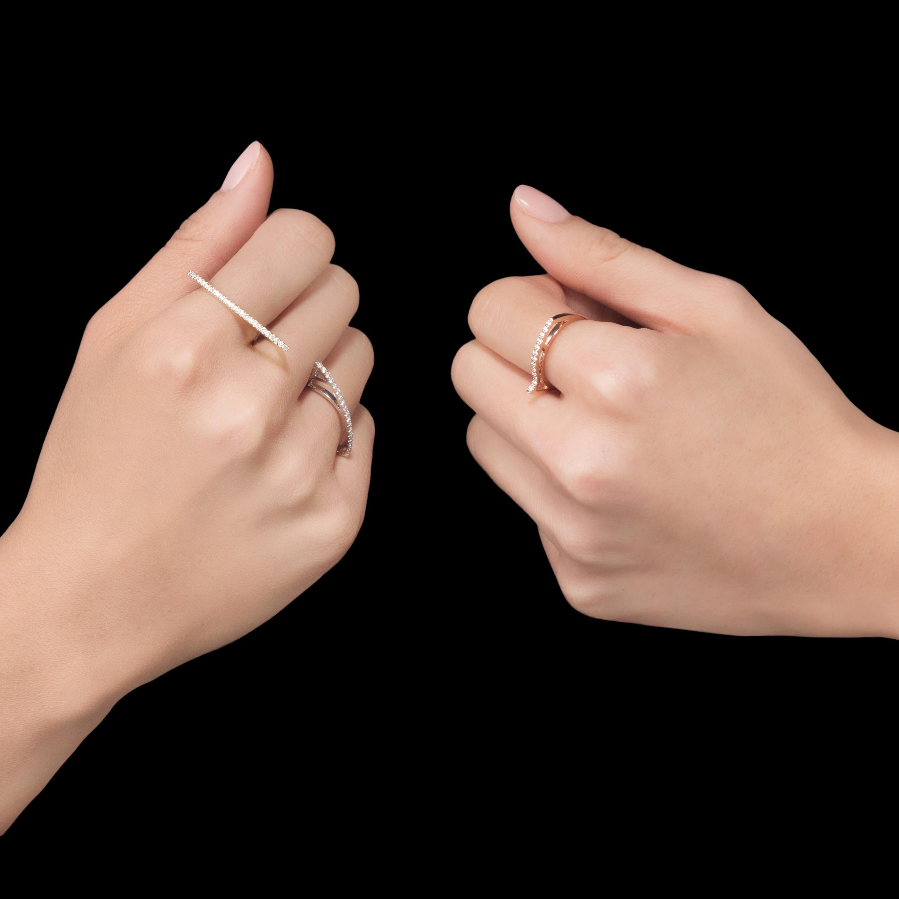 Anabela Chan Fine Sustainable Jewelry Morpho-Ring aus Roségold mit Diamanten. 01 im Zustand „Neu“ im Angebot in London, GB