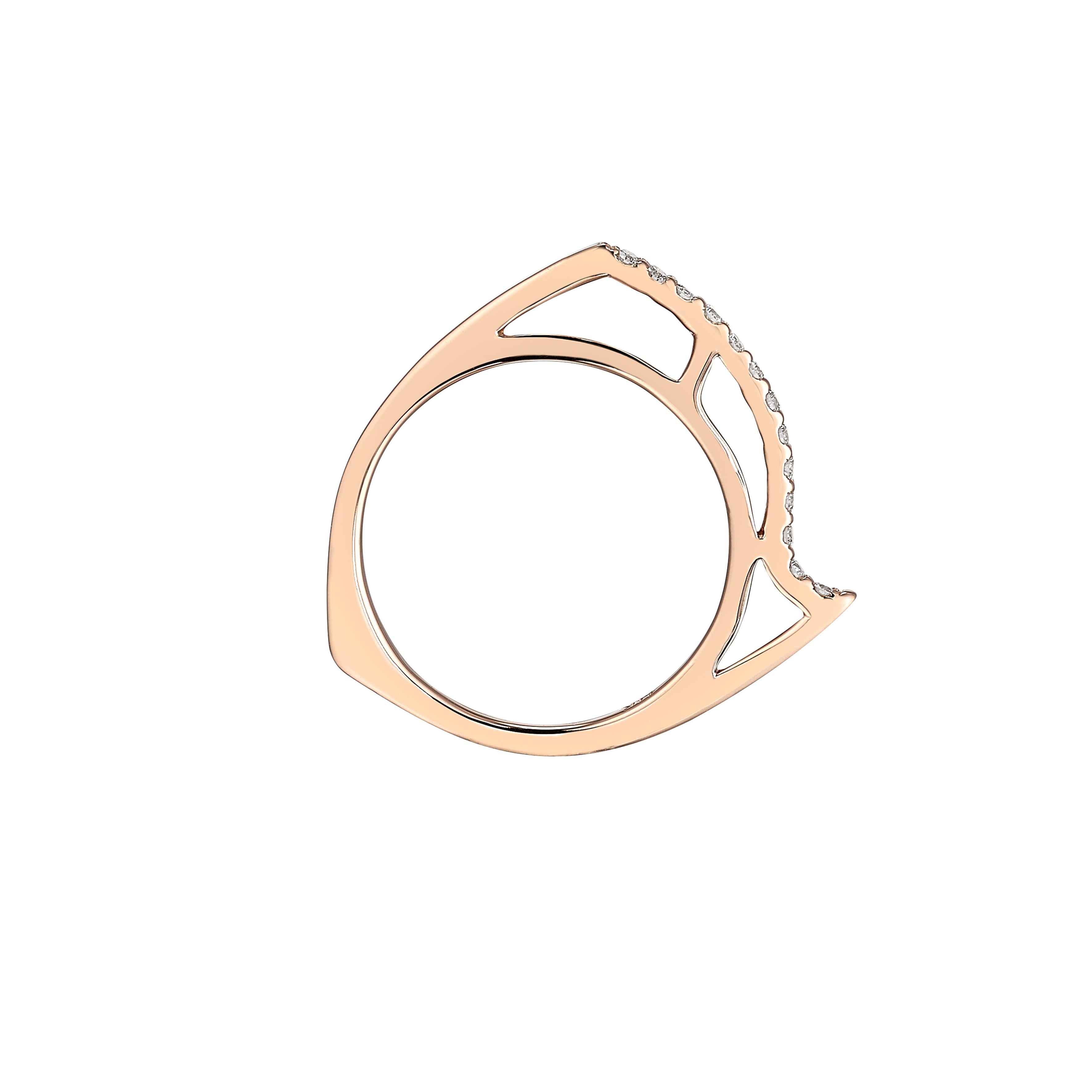 Contemporary Anabela Chan Fine Sustainable Jewelry Rose Gold Diamond Morpho Ring. 02 For Sale