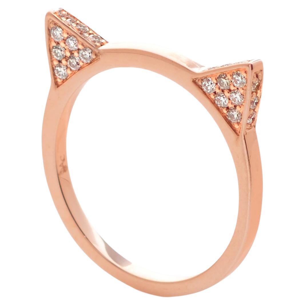 Anabela Chan Fine Sustainable Jewelry Rose Gold Mini KITTY Diamond Ring For Sale