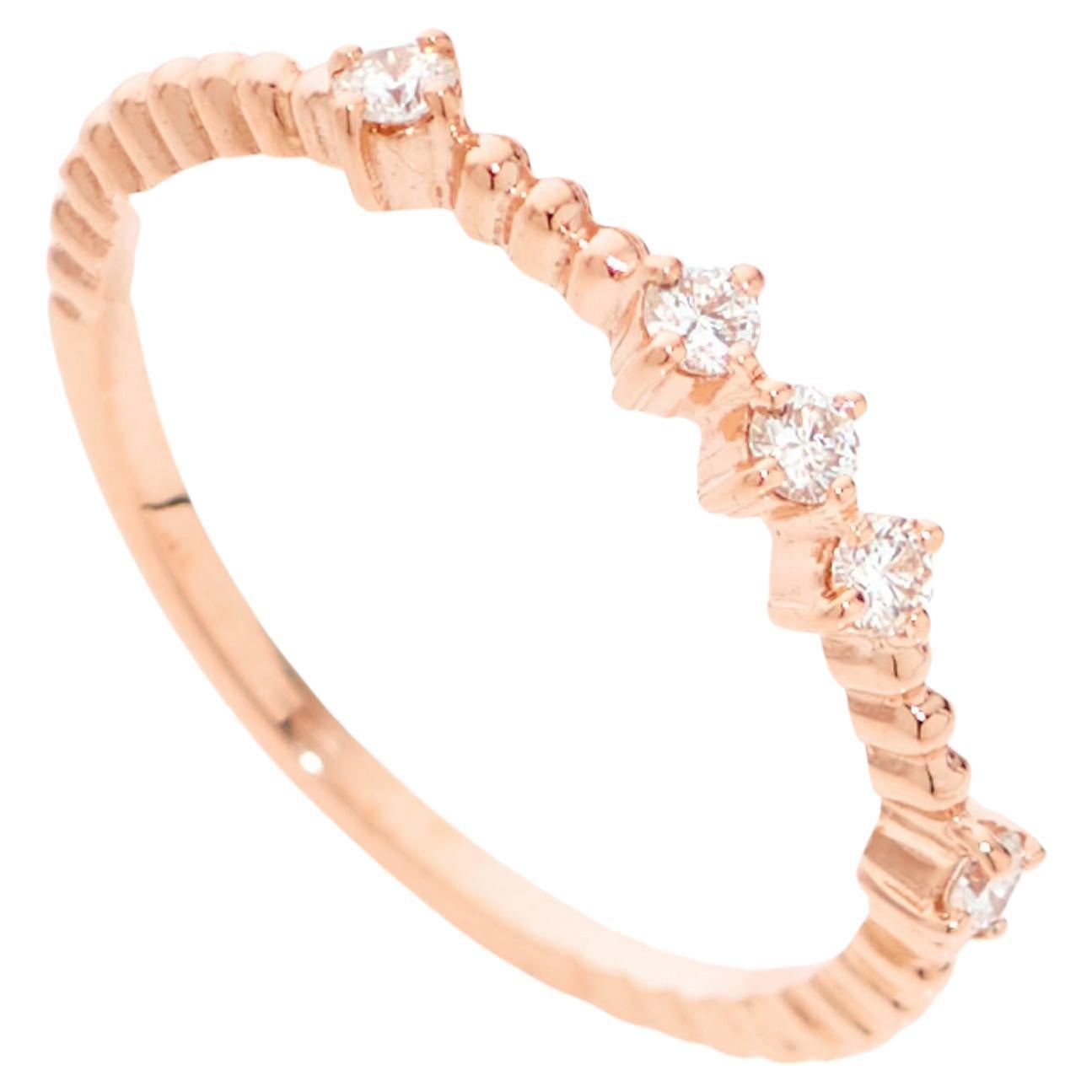 Anabela Chan Fine Sustainable Jewelry Rose Gold Petite 5 Diamond Ring For Sale