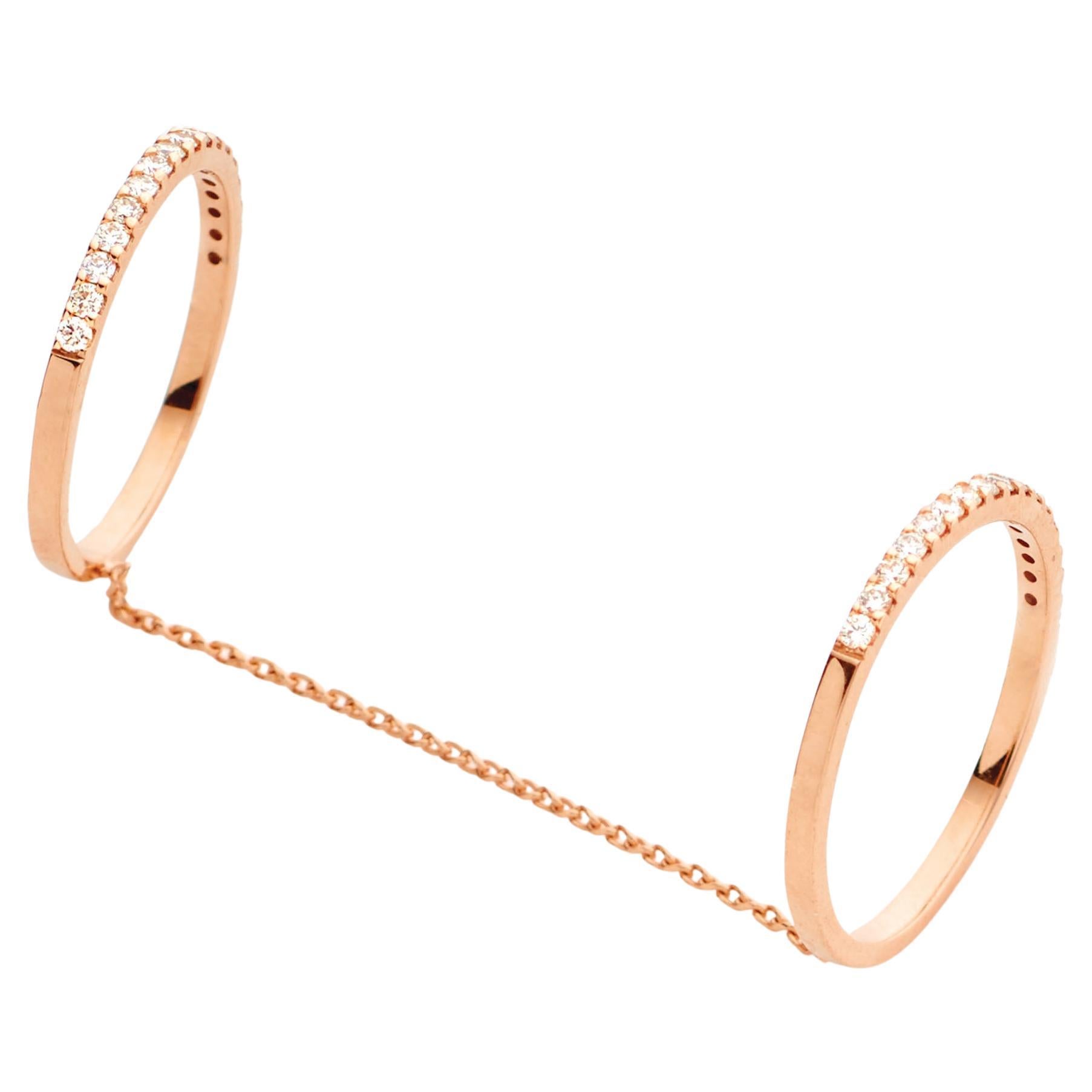 Anabela Chan Fine Sustainable Jewelry Rose Gold Petite Diamond Double Halo Ring For Sale
