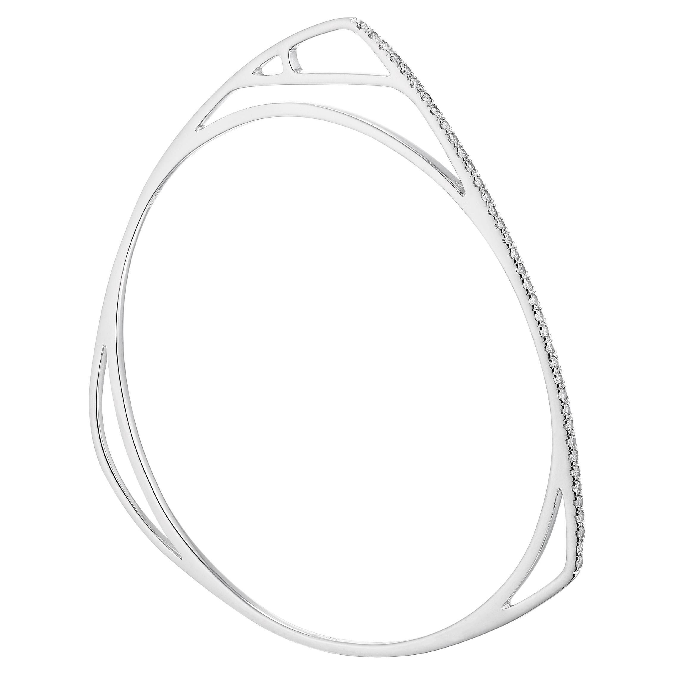 Anabela Chan Fine Sustainable Jewelry White Gold Diamond Morpho Bangle 5 Size M For Sale