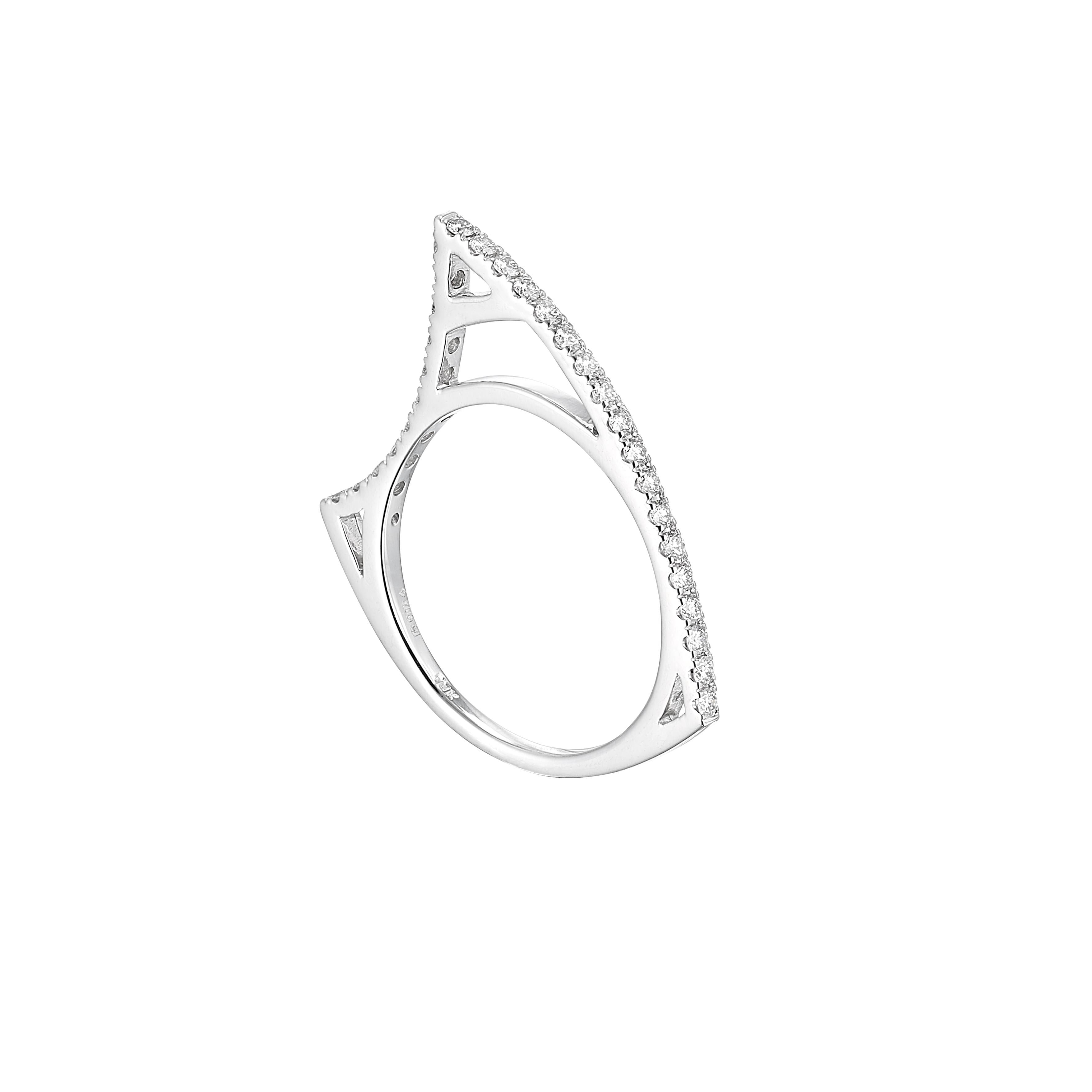 Contemporary Anabela Chan Fine Sustainable Jewelry White Gold Diamond Morpho Ring. 03 For Sale
