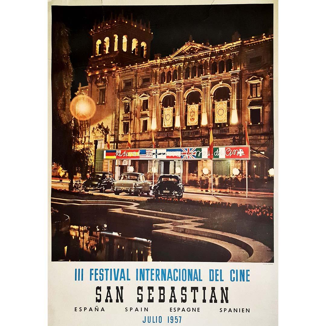Originalplakat von 1957 und dem III. Internationalen Filmfestival in San Sebastian, Spanien.
Das Internationale Filmfestival von San Sebastian, auch bekannt als Zinemaldia, ist ein Filmfestival, das jedes Jahr im September in der baskischen Stadt