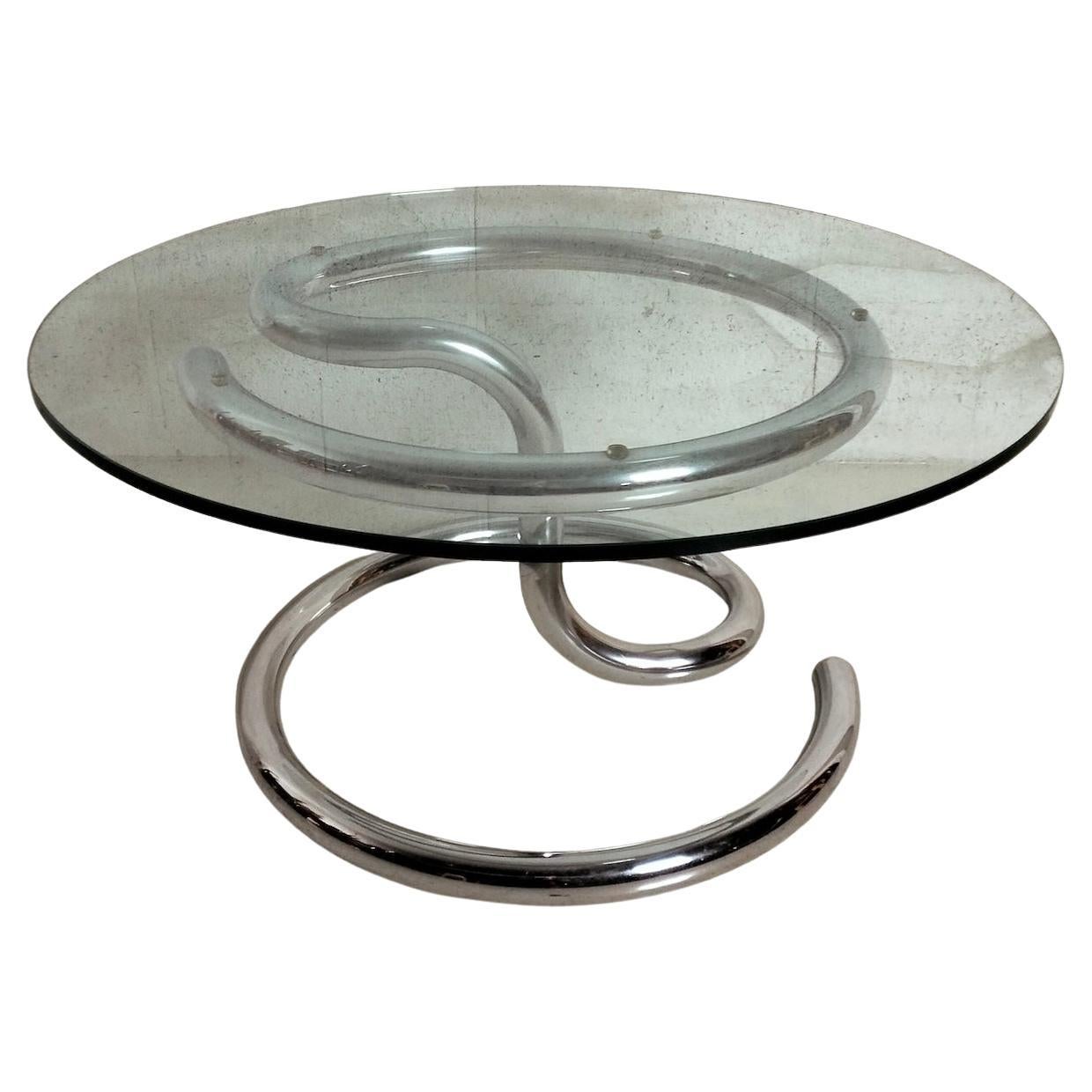 Anaconda Couchtisch aus verchromtem Glas und Stahl von Paul Tuttle für Strassle 70s