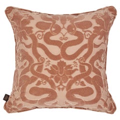 Antique ANACONDA Medium Cut-Velvet Cushion - Dusky Pink