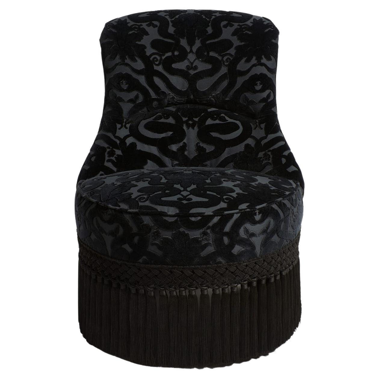 ANACONDA Velvet Gascoigne Bedroom Chair - Noir
