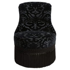 Fauteuil de chambre à coucher Gascoigne en velours ANACONDA - Noir