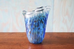 Vase d'art « Double Ribbon » en verre Anactacia, fabriqué à la main en Grèce, 10"
