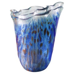Vase d'art « Double Ribbon » en verre Anactacia, fabriqué à la main en Grèce, 10"