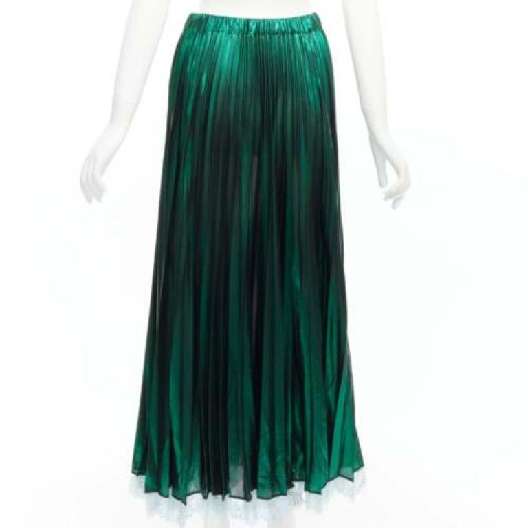 ANAIS JOURDEN jupe plissée à ourlet plissé en dentelle bleu lurex vert métallisé FR38 M Pour femmes en vente