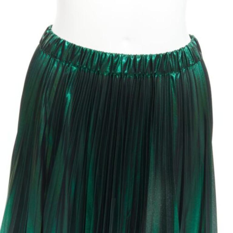 ANAIS JOURDEN jupe plissée à ourlet plissé en dentelle bleu lurex vert métallisé FR38 M en vente 3
