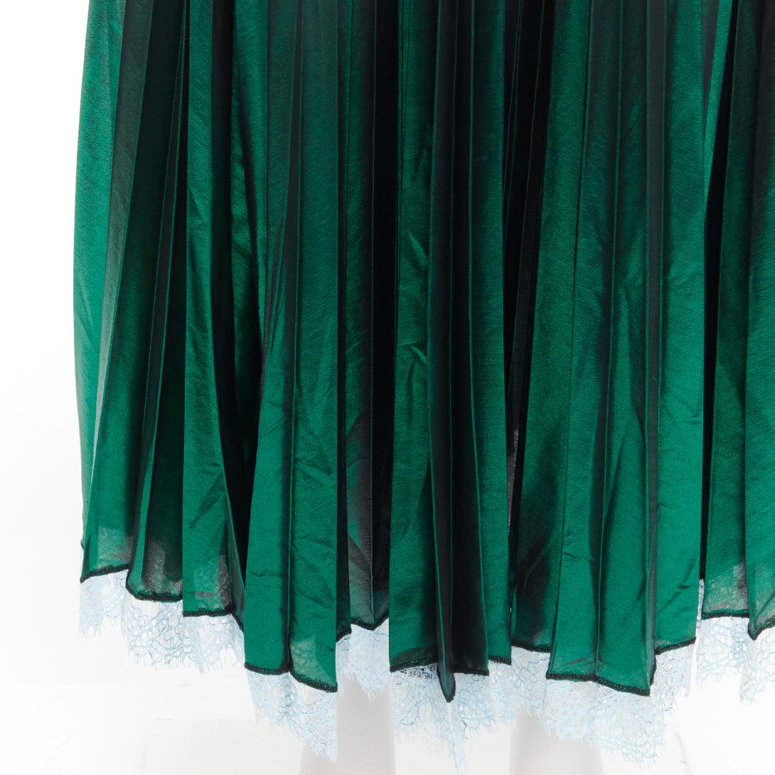 ANAIS JOURDEN metallic green lurex blue lace trim plisse pleated skirt FR38 M
Reference: BSHW/A00037
Brand: Anais Jourden
Material: Polyester
Color: Green, Blue
Pattern: Lace
Closure: Elasticated
Extra Details: Elasticated waist.
Made in: