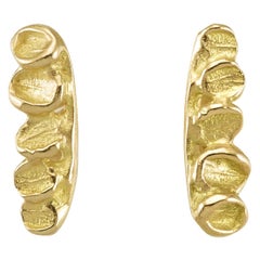 18 Karat Yellow Gold Leaf Climber Stud Earrings