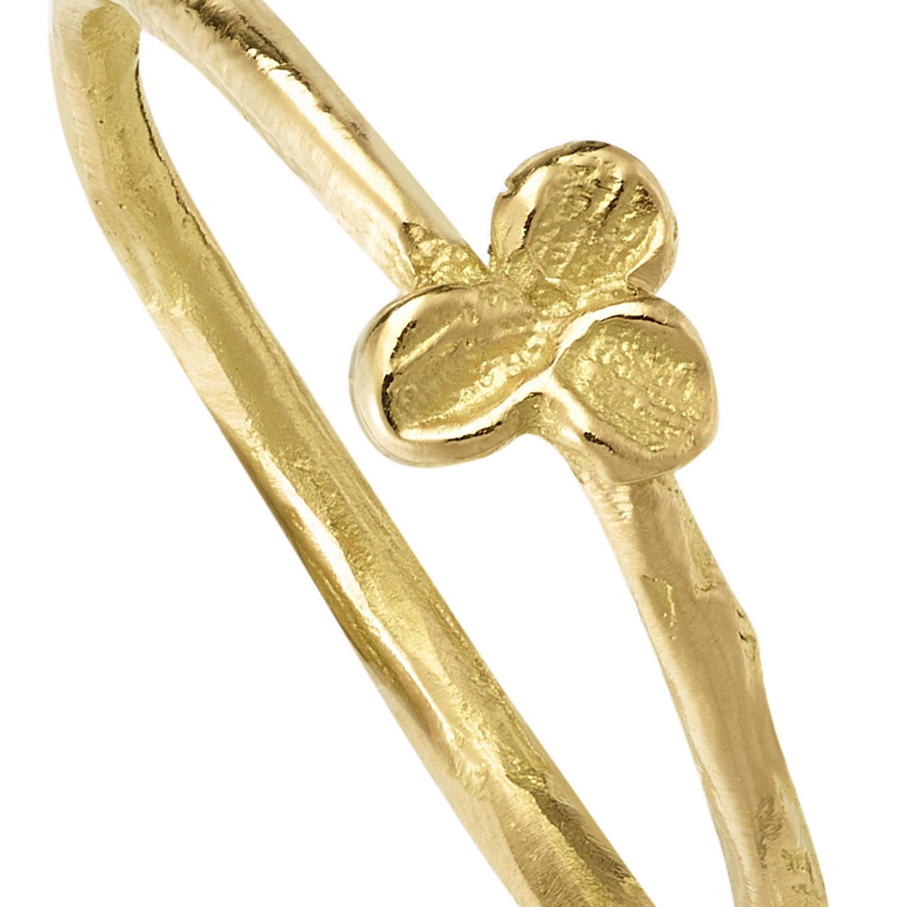 Contemporary Anais Rheiner 18 Karat Yellow Gold Leaf Band Ring For Sale