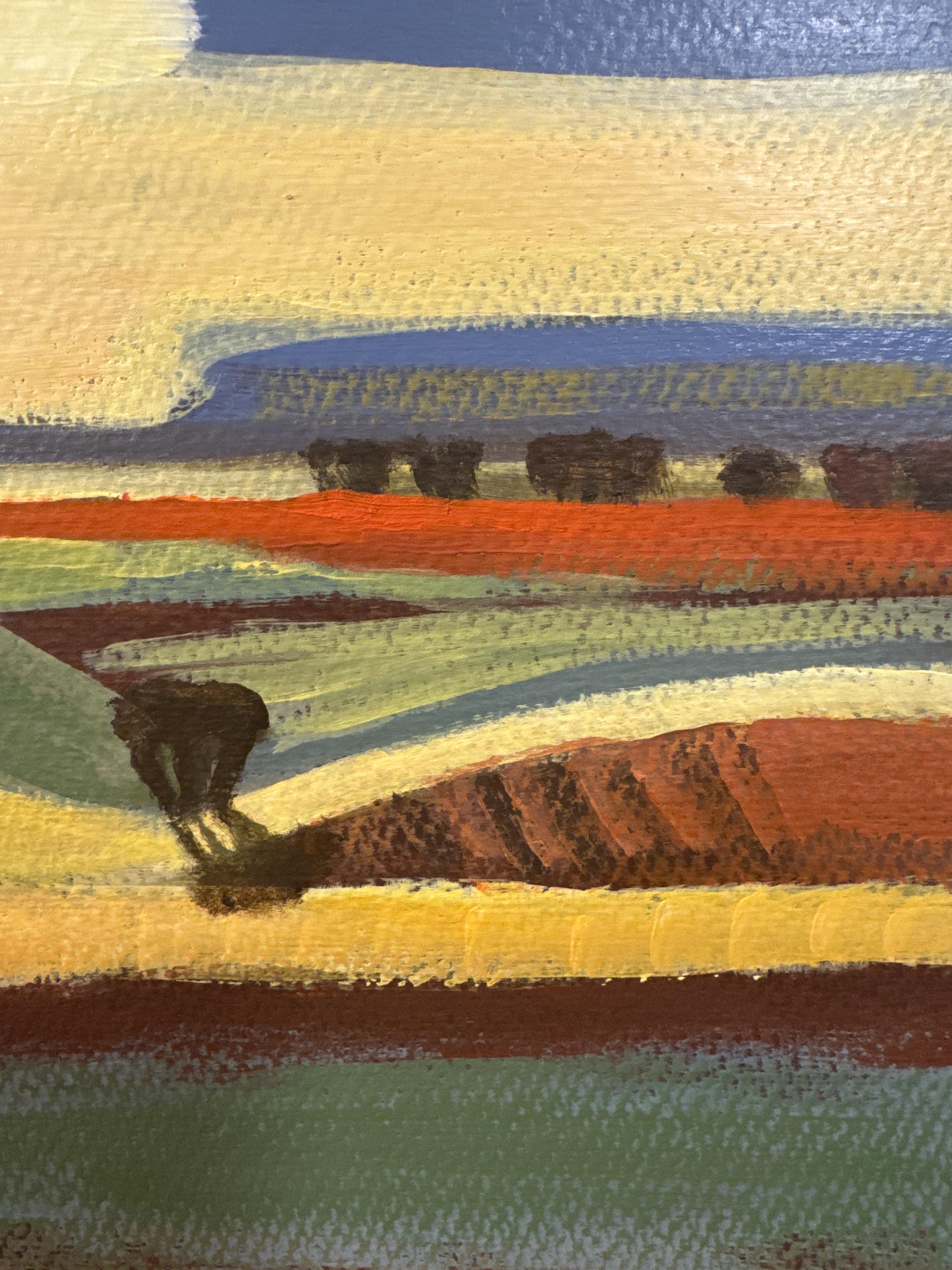 En busca del sol, Paisaje mediano, Composición nº 2 - Landscape Painting Negro de Anait Vardanyan