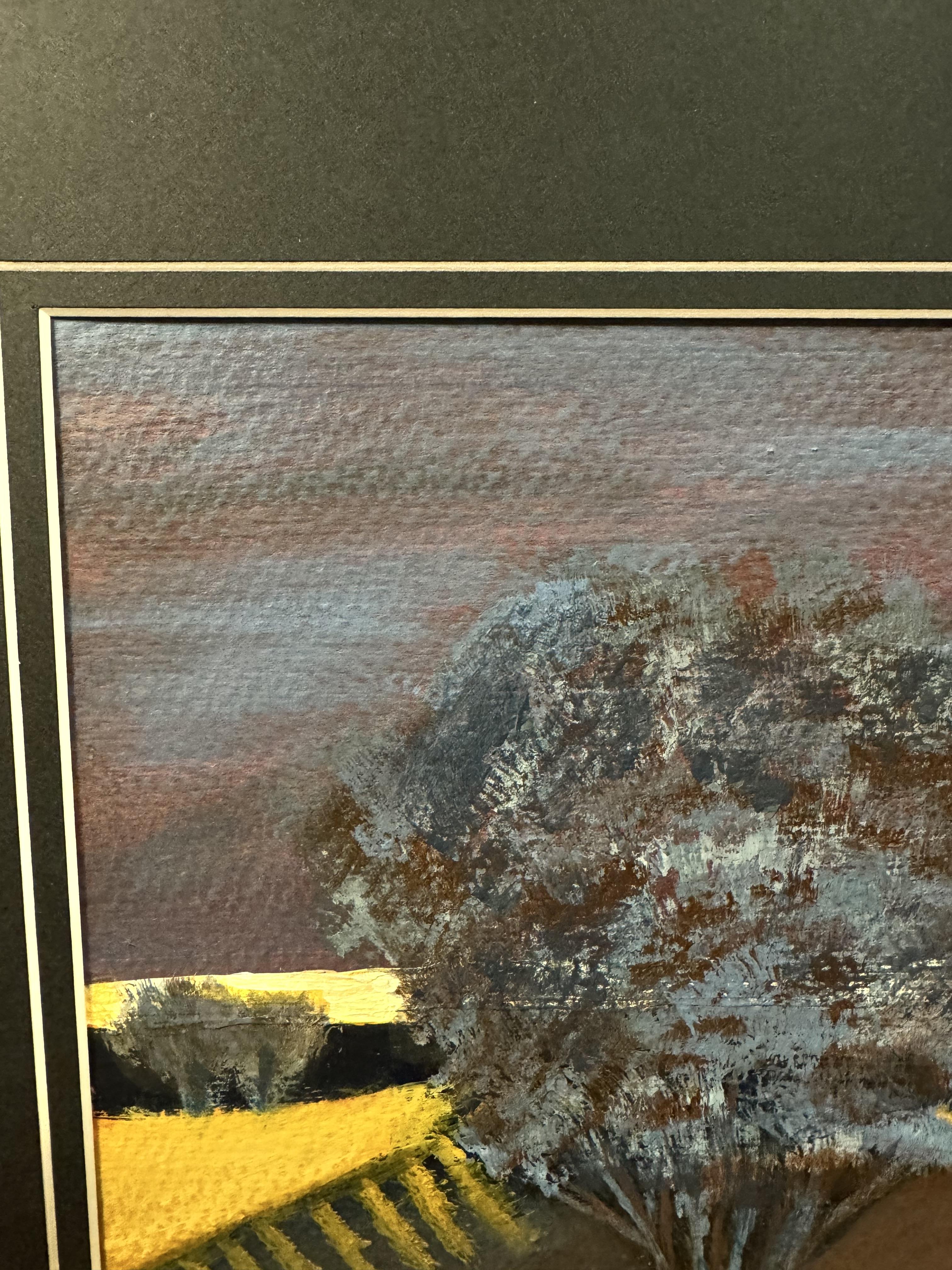 In Search of the Sun, paysage moyen, composition n° 4 - Gris Landscape Painting par Anait Vardanyan