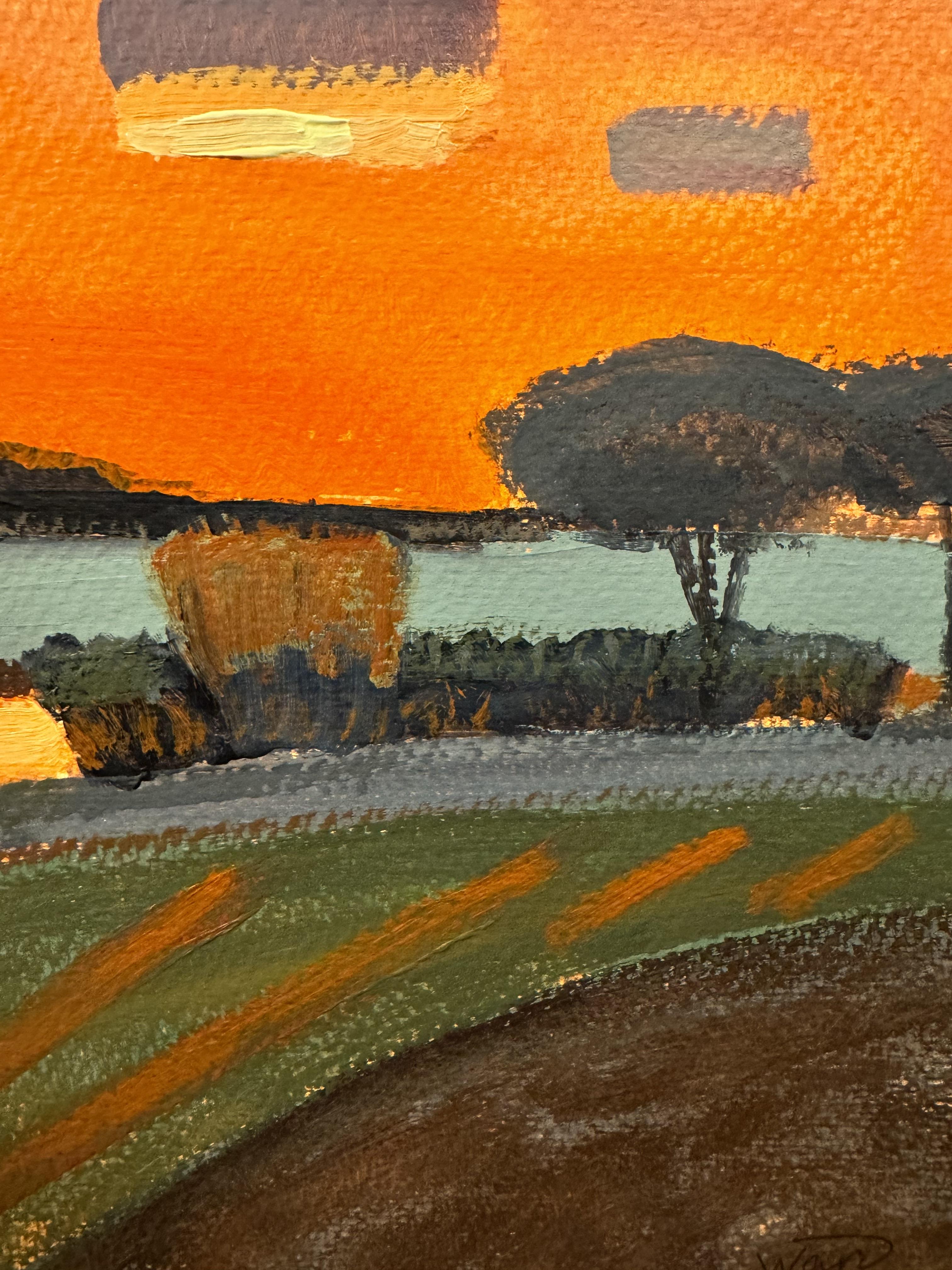 En busca del sol, Paisaje mediano, Composición nº 5 - Painting Impresionista de Anait Vardanyan