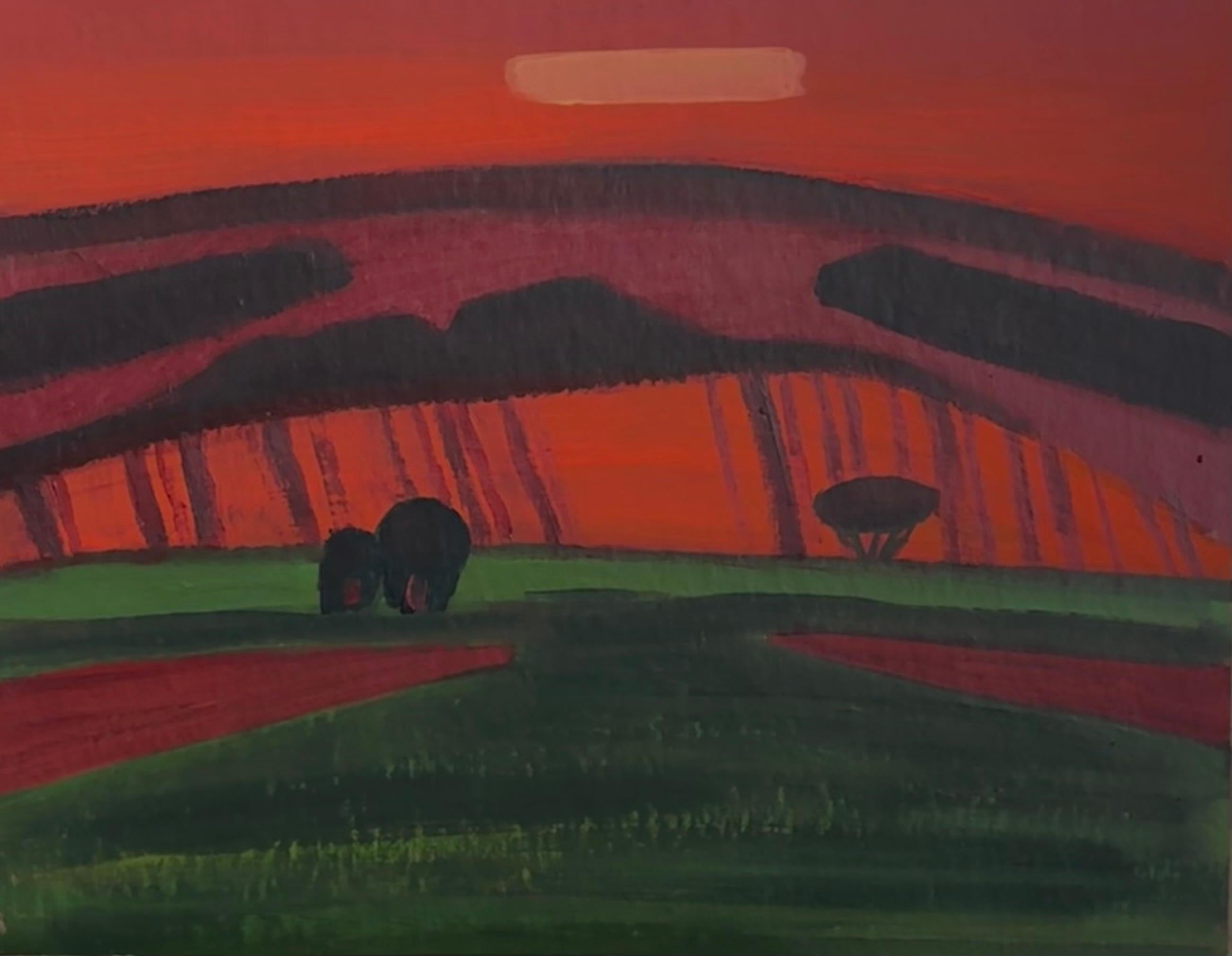 Landscape Painting di Anait Vardanyan - Alla ricerca del sole, Paesaggio medio, Composizione n. 6