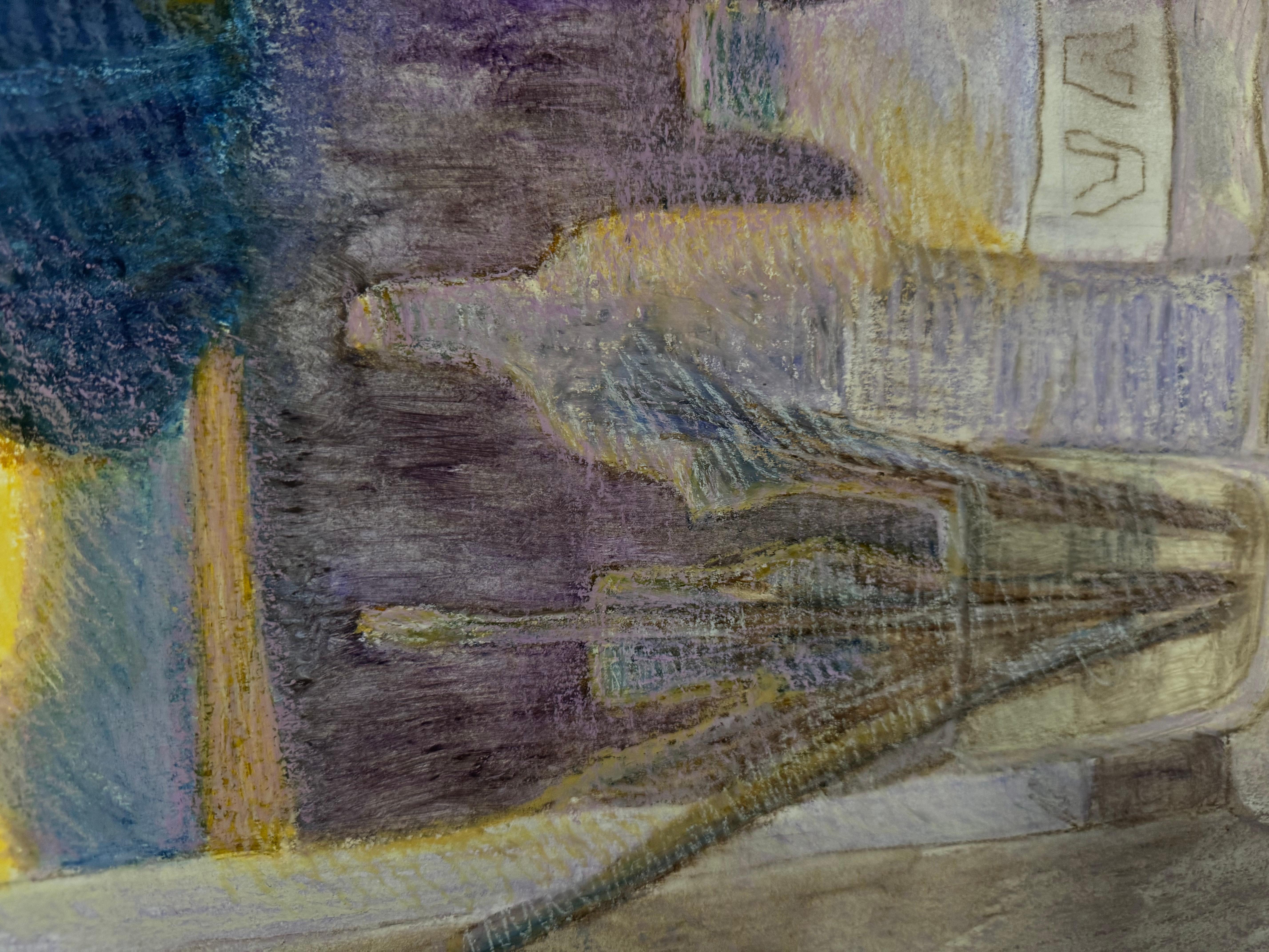 Nature morte. Composition sur la The Window. Papier pastel à l'huile, taille moyenne - Painting de Anait Vardanyan