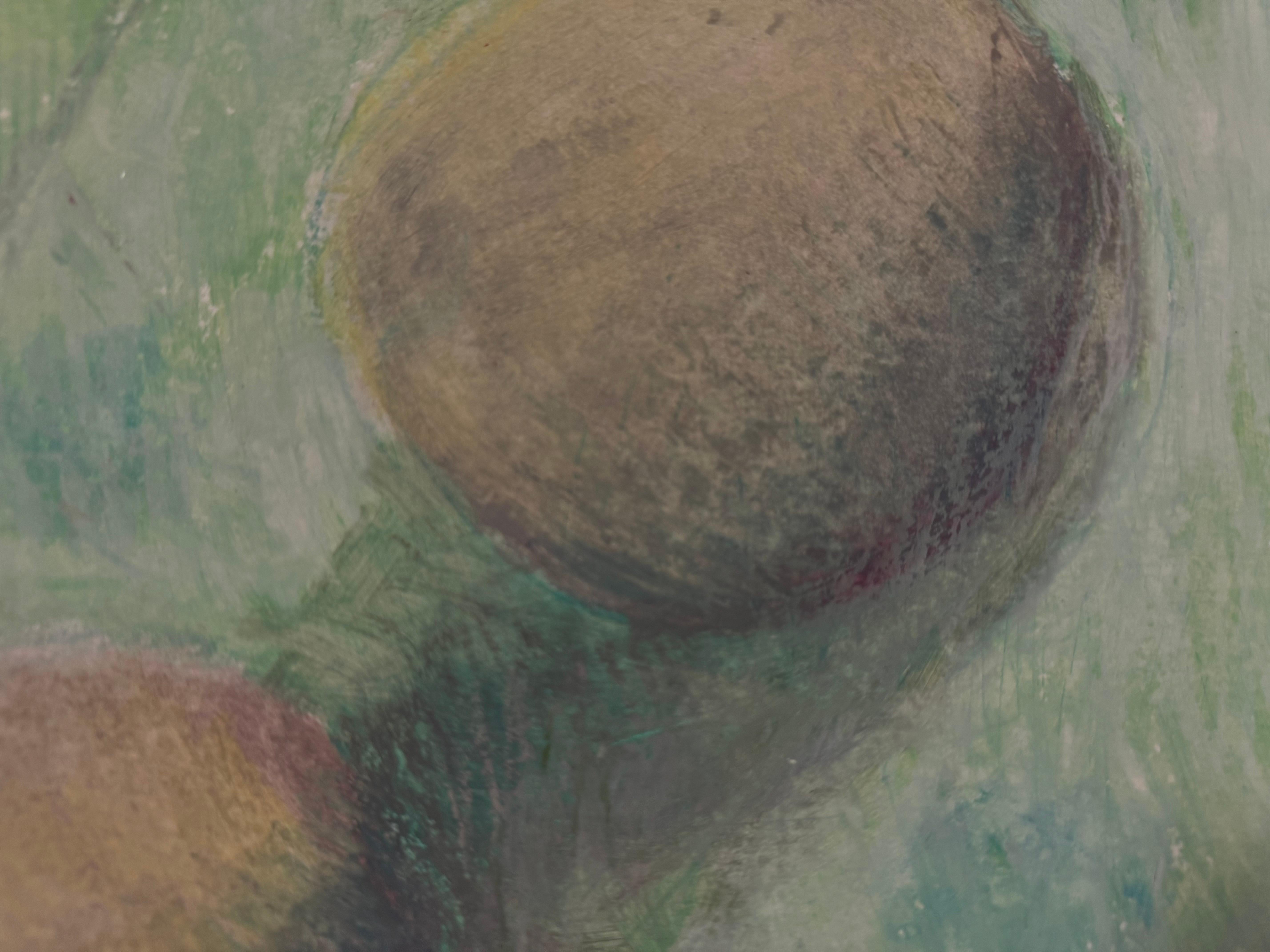 Stillleben mit grünen Äpfeln (Post-Impressionismus), Painting, von Anait Vardanyan