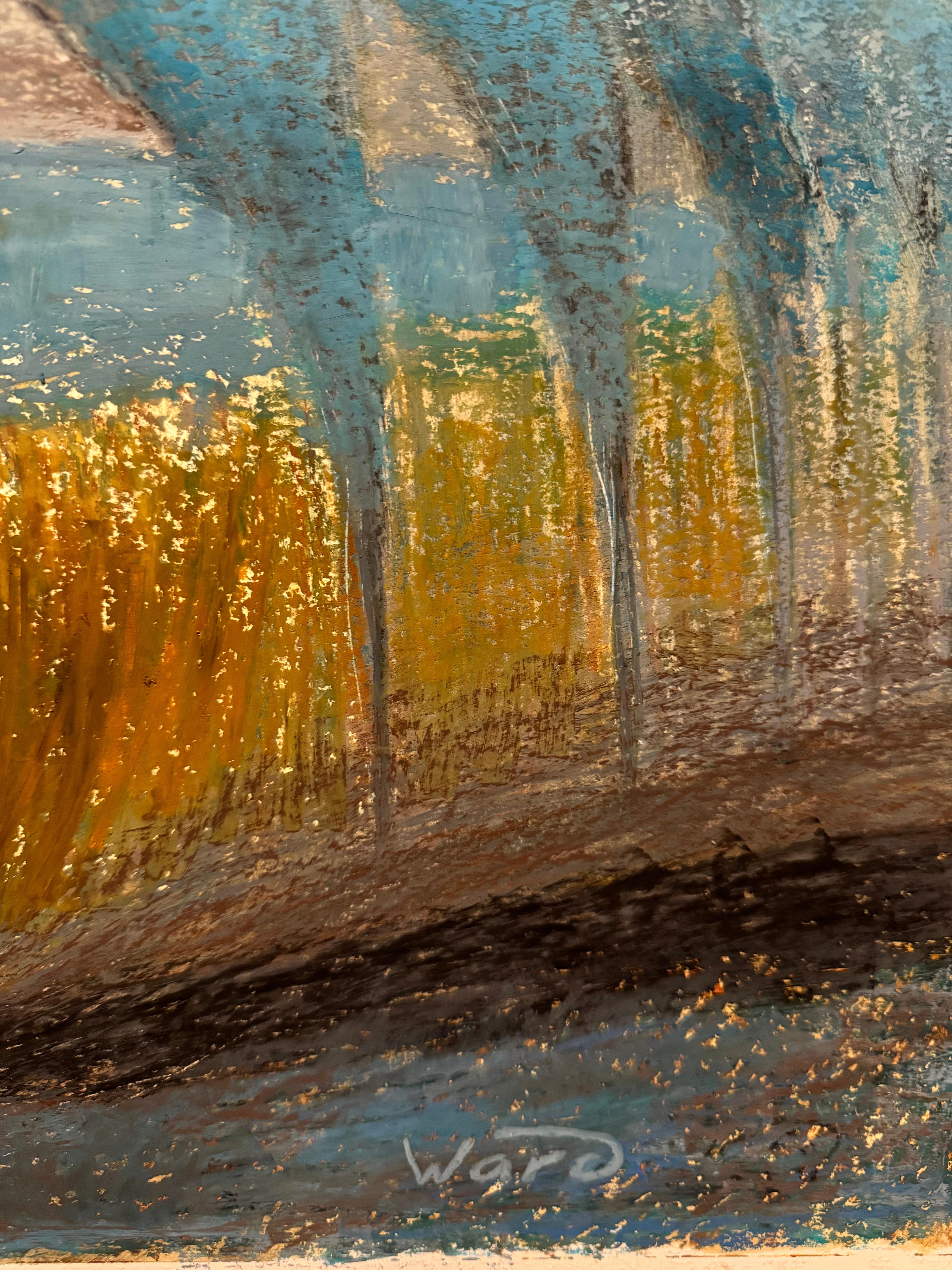 El principito, paisaje, figurativo, horizontal, pastel al óleo - Painting Contemporáneo de Anait Vardanyan